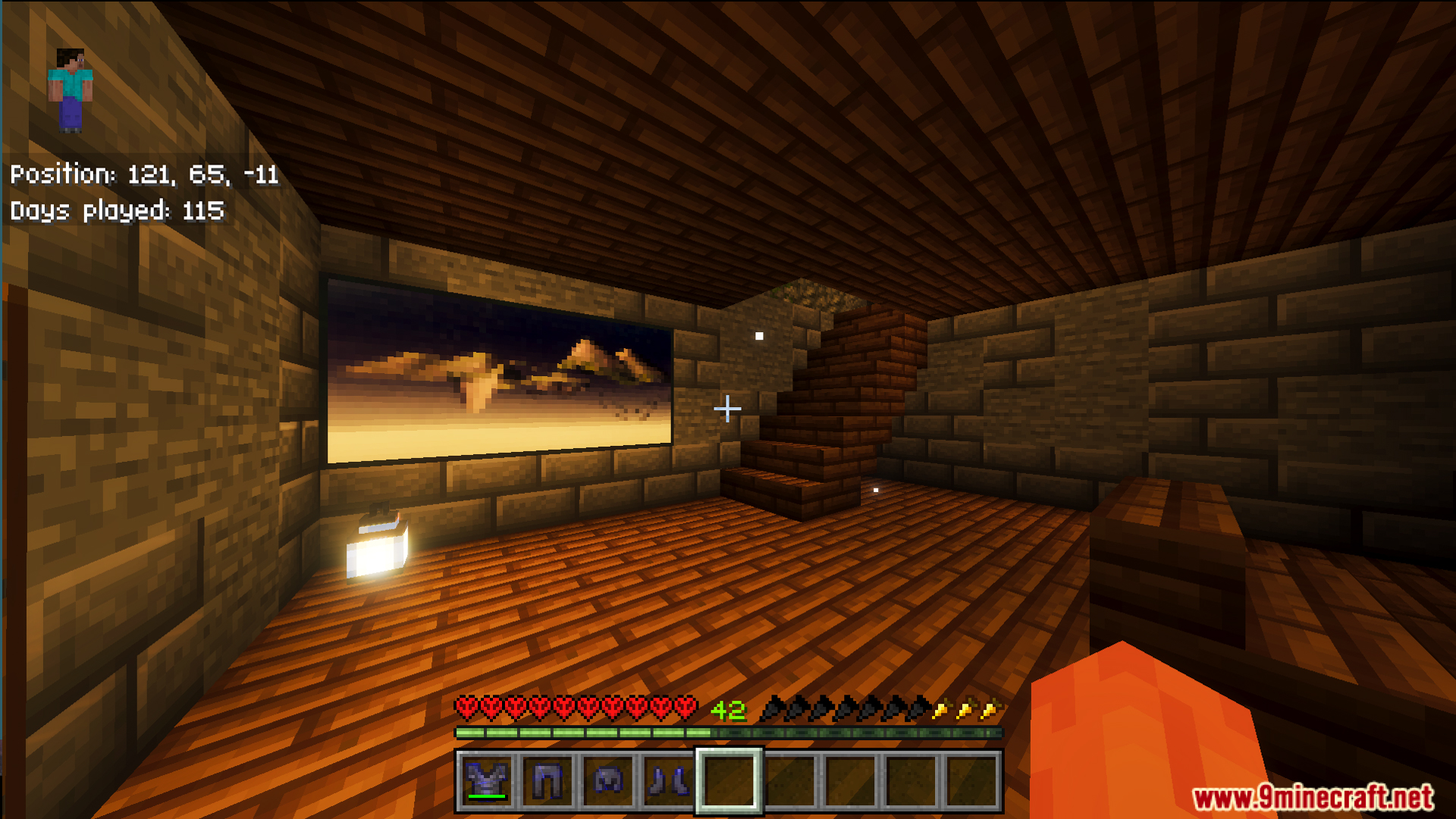 Interior of a furnished house in the Hardcore 100 Days Map
