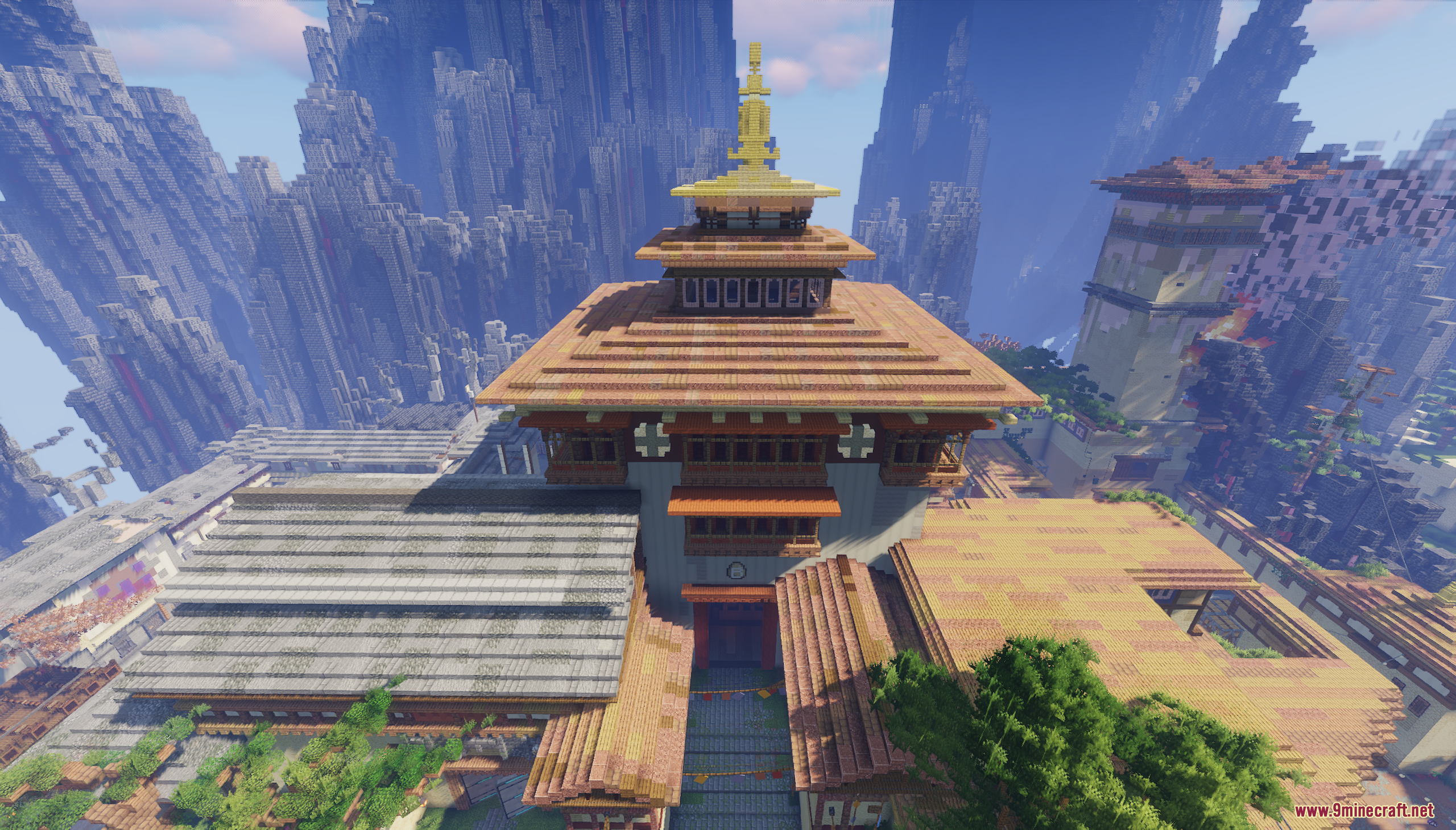 Haven Map Screenshot 10 A majestic multi tiered temple building featuring a golden spire on top
