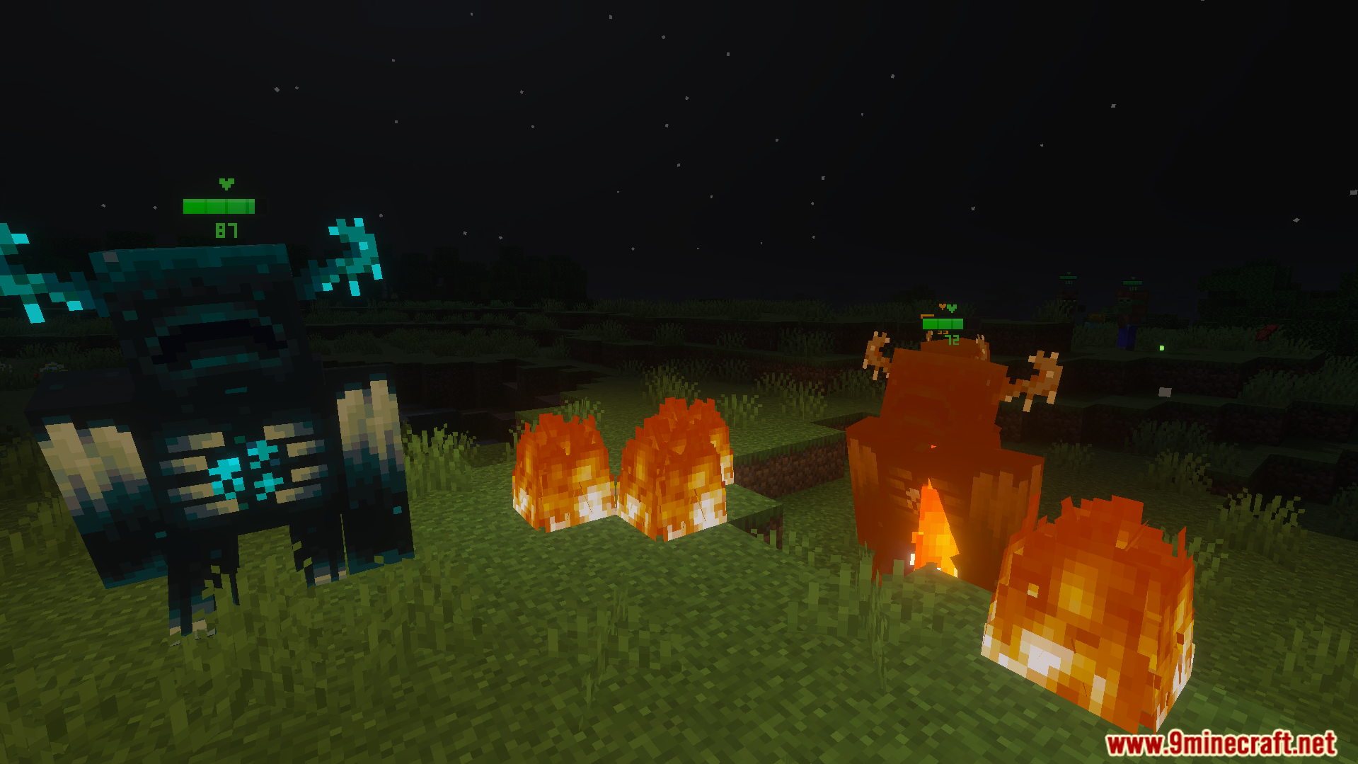 Health Bar Indicator Texture Pack Screenshot 7 Health Bar Indicator Texture Pack showing health bars above a Warden mob
