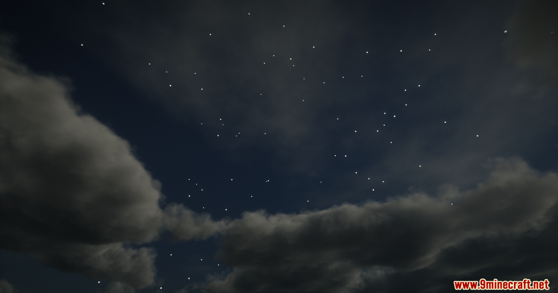 Helian MMCO Sundial Lite Edit Shaders Screenshot 14 Numerous bright stars are scattered across a dark and cloudy night sky