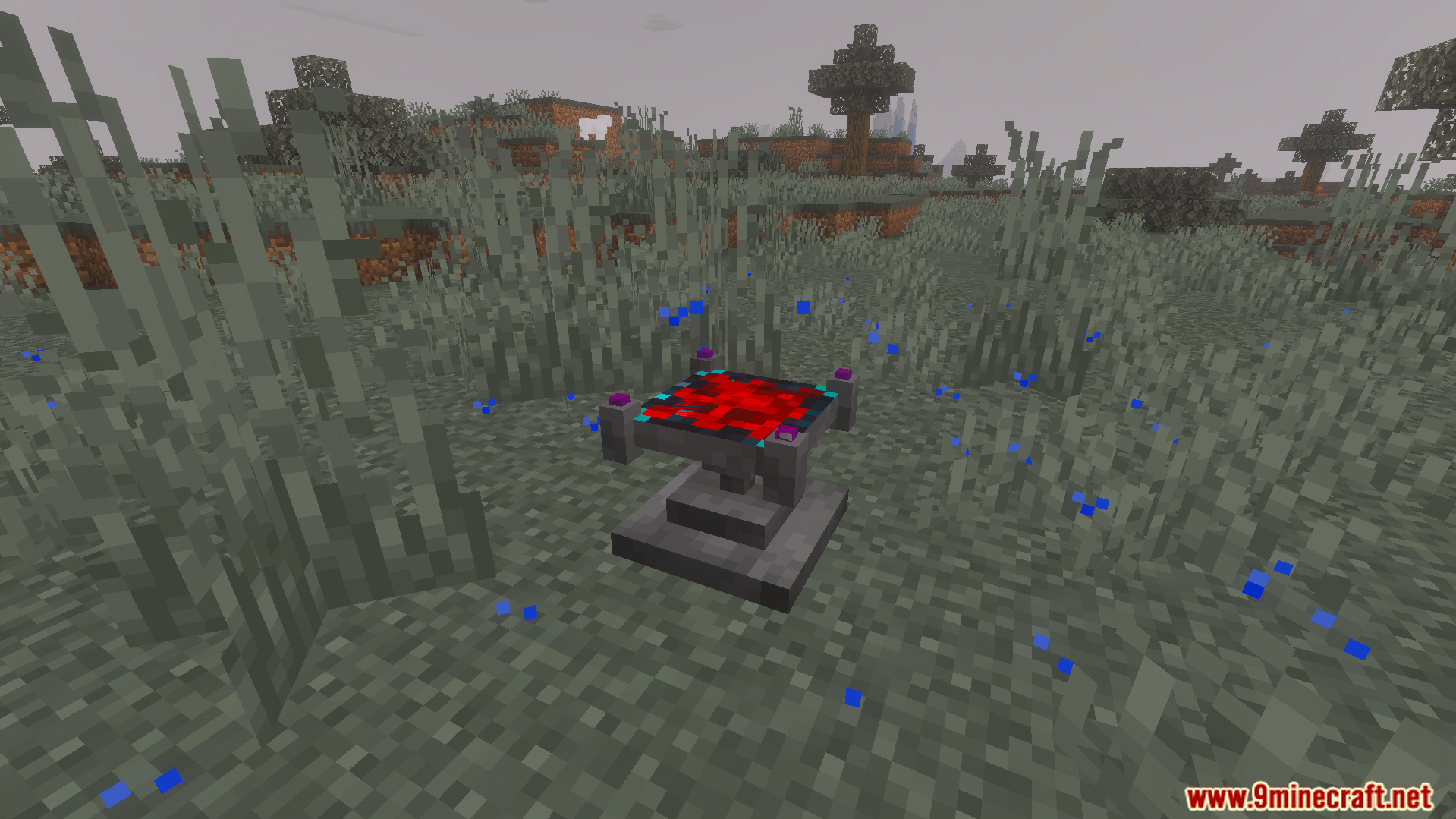Horror Environment Addon Screenshot 6 A stone pedestal with a red glowing top surrounded by blue particles