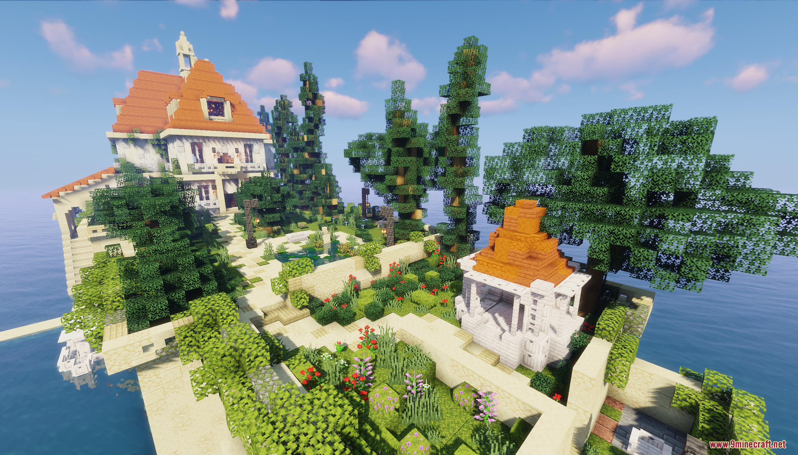 Hotel Adriano Map Screenshot 6 Wide view of Hotel Adriano Map featuring gardens and a small gazebo