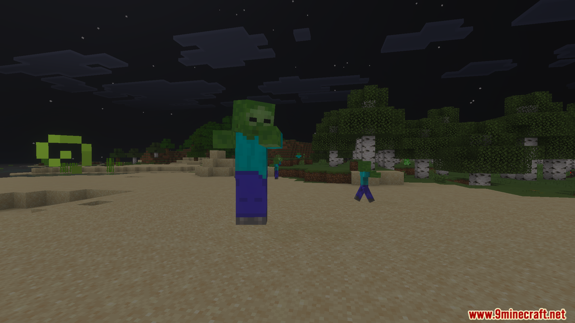 Howards Zombie Apocalypse Mode Addon features a giant zombie on a night beach