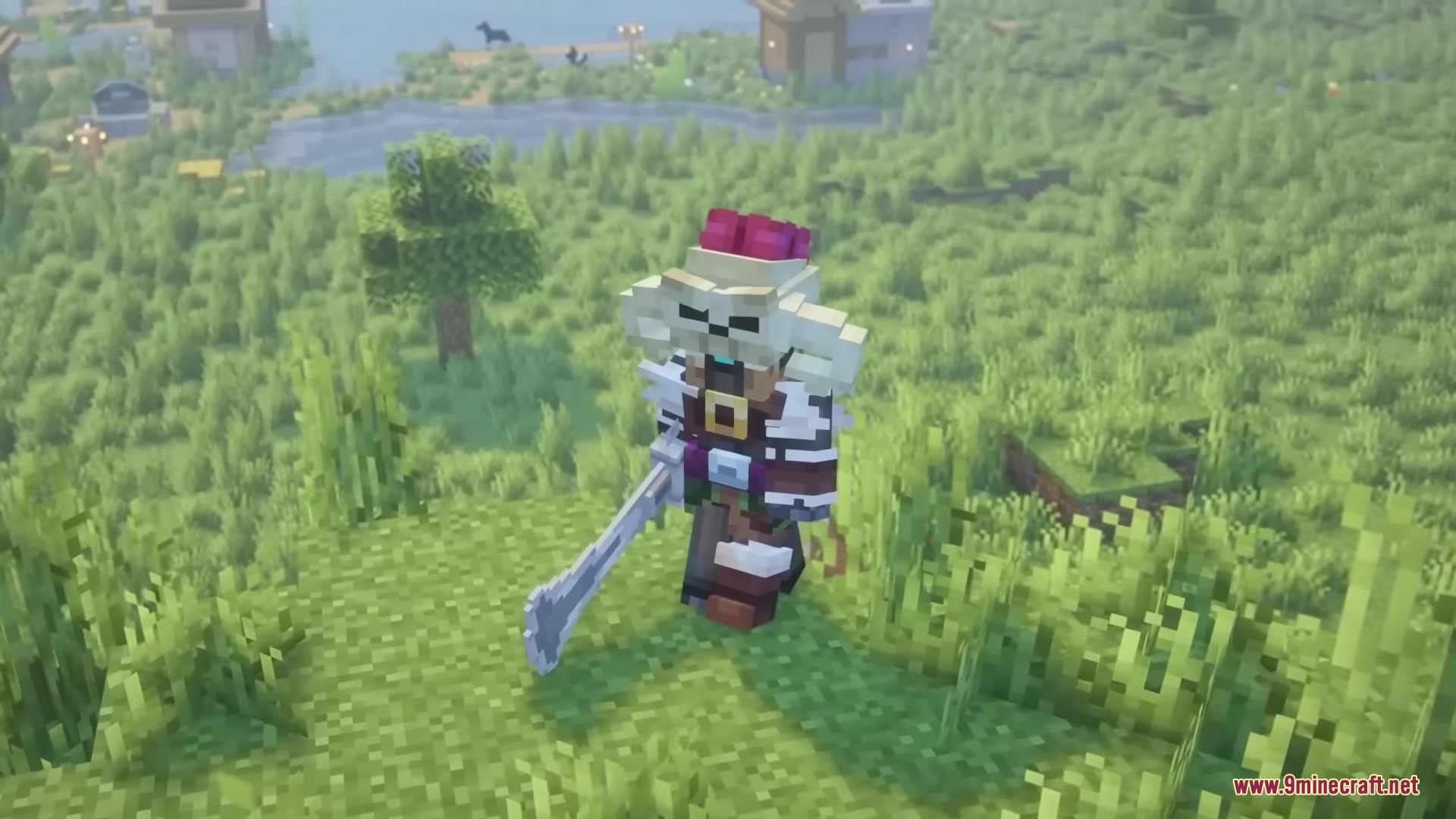 Hyrule Terrors Mod Screenshot 18 A player wearing Barbarian Armor from the Hyrule Terrors mod holds a sword