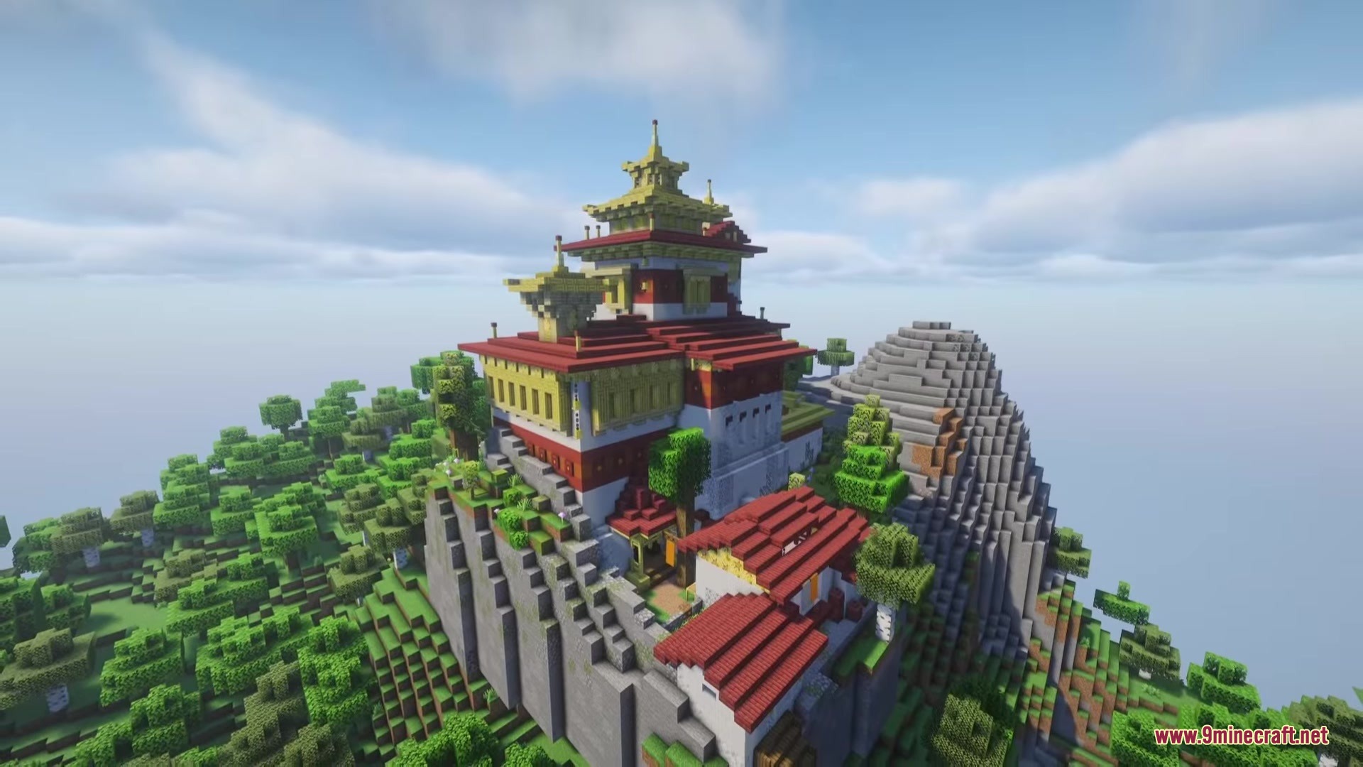 Illager Structures Mod Screenshot 12 A majestic illager monastery built on a high mountain peak in Minecraft