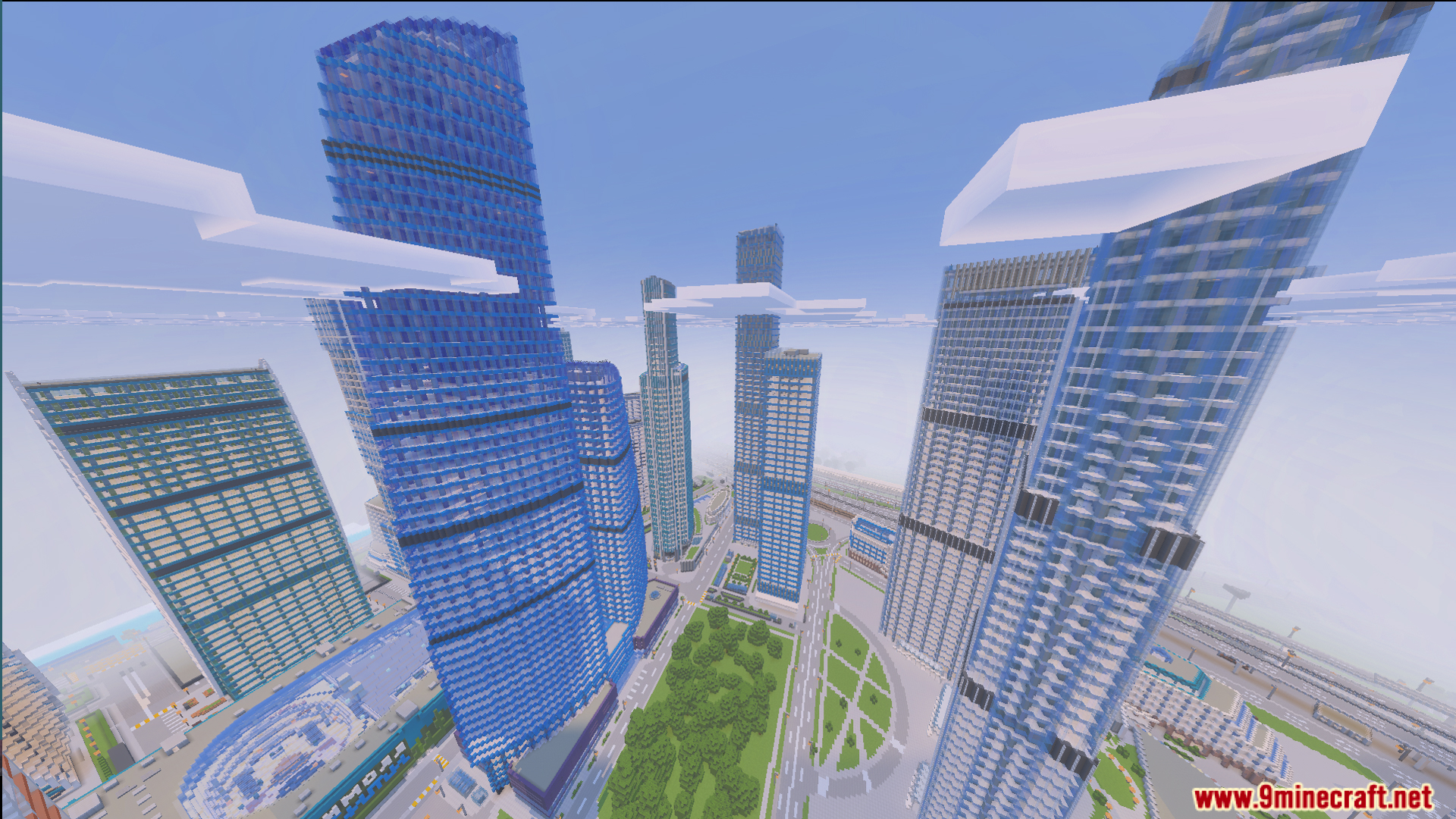Immersion Moscow Map Screenshot 2 Aerial view of a detailed urban landscape with tall apartments and hotels