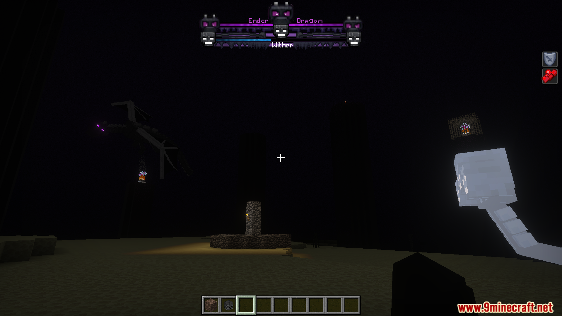Custom boss bars for the Ender Dragon and Wither in the End dimension