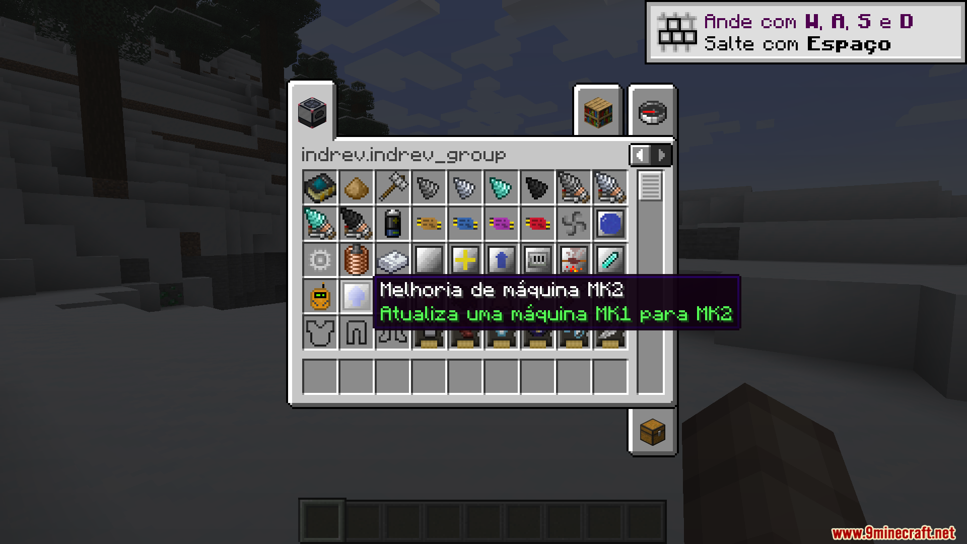 Machine upgrade item tooltip translated into Portuguese for the Industrial Revolution mod