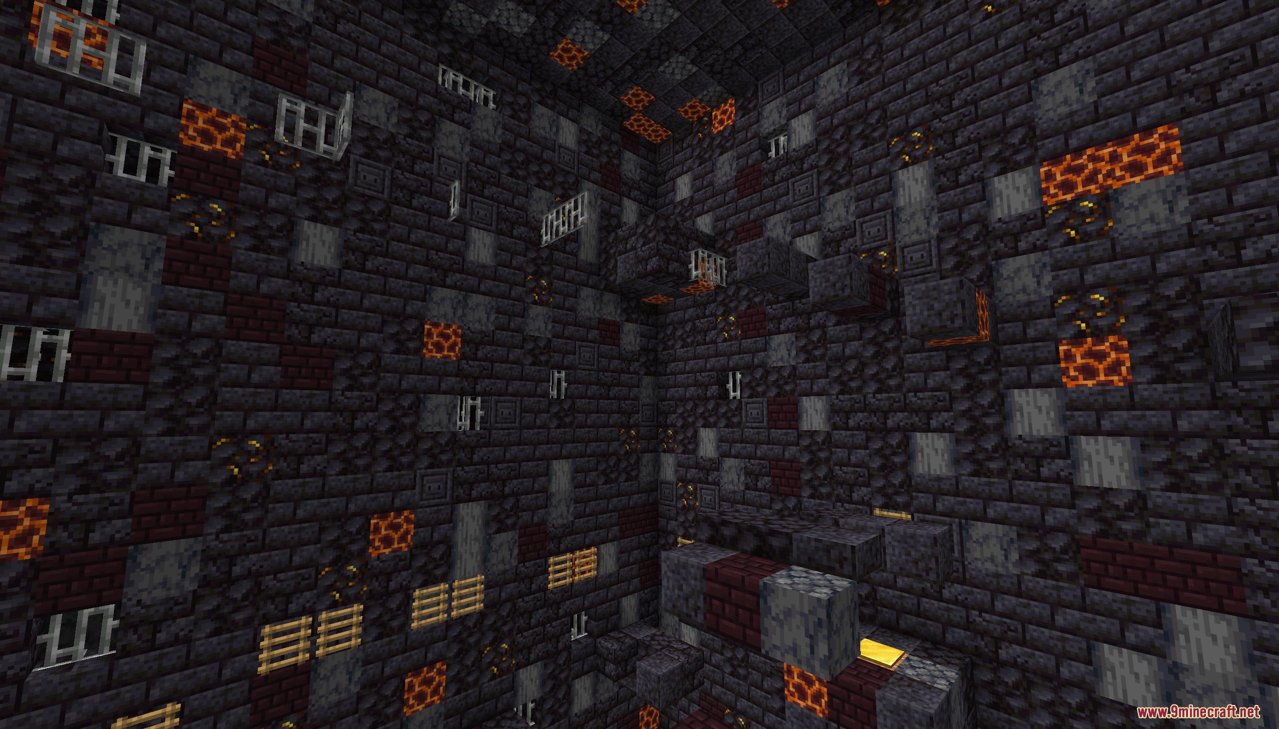 Infinite Tower Parkour Map Screenshot 10 Challenging vertical parkour course constructed with blackstone and glowing magma blocks