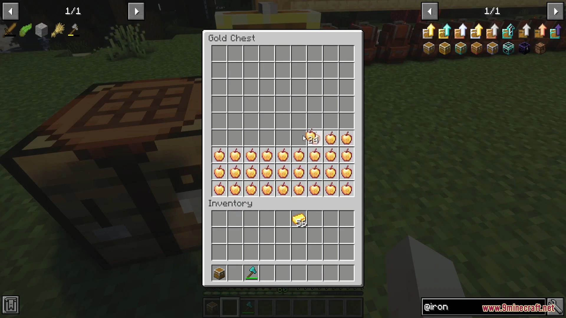 The copper chest tier sitting beside its smelted ingots