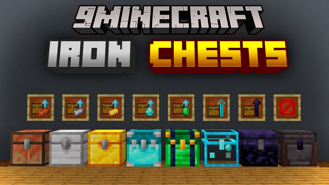 Iron Chests 9minecraft Mod adds bigger, sturdier chests with in-place upgrades and a see-through crystal chest