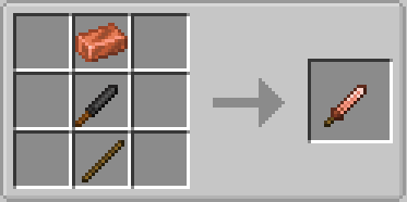Jerotes Warehouse Mod Screenshot 17 Crafting recipe for a copper dagger weapon in a Minecraft crafting grid