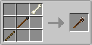 Jerotes Warehouse Mod Screenshot 18 Crafting recipe for a bone spear weapon in a Minecraft crafting grid