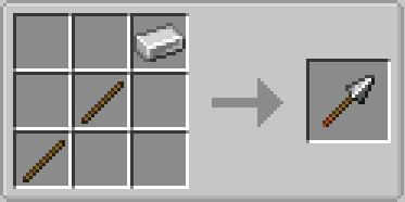 Jerotes Warehouse Mod Screenshot 19 Crafting recipe for an iron pike using two sticks and one iron ingot