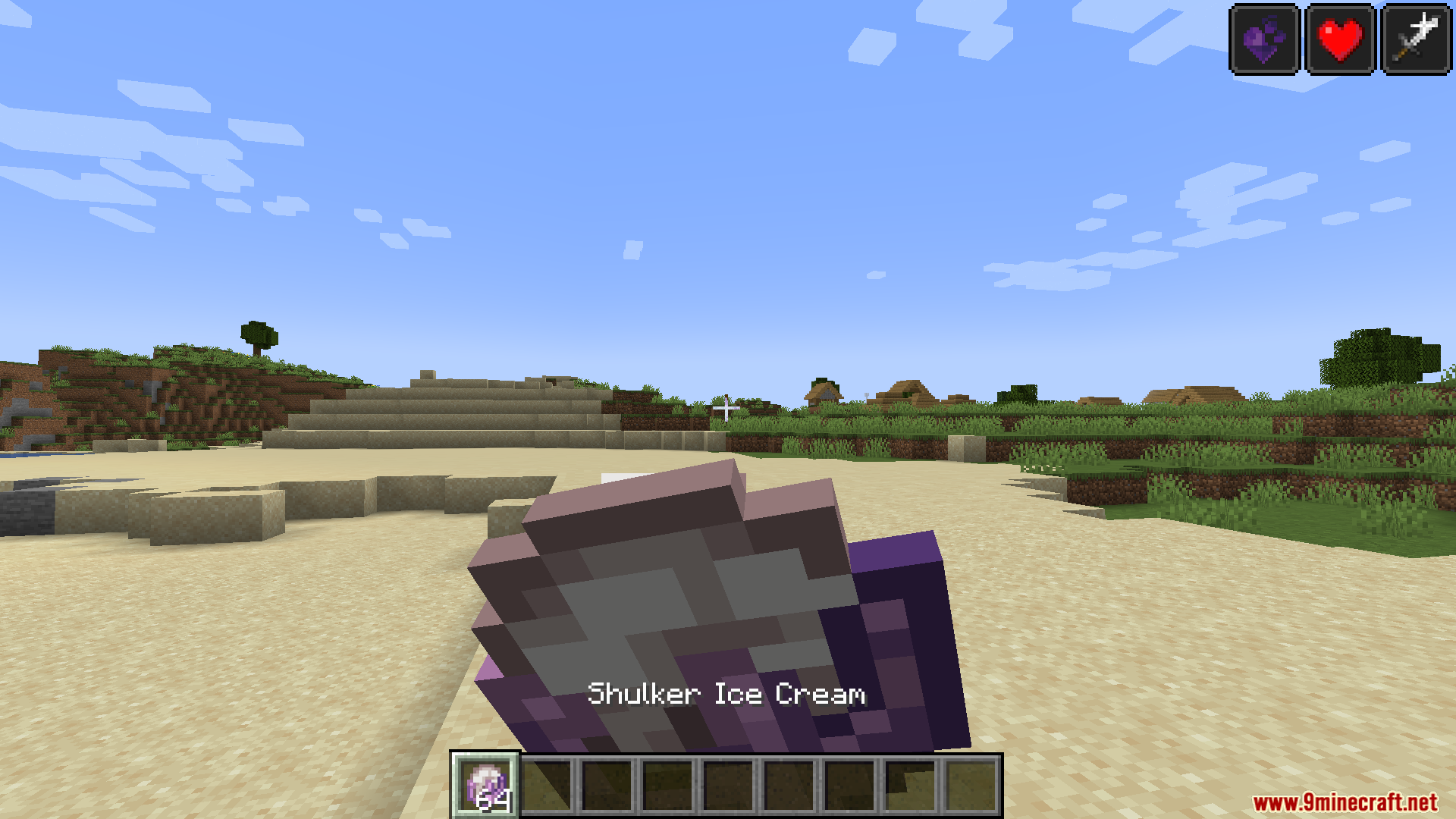 Kaleidoscope End Mod Screenshot 12 Player holding a Shulker Ice Cream item from Kaleidoscope End Mod