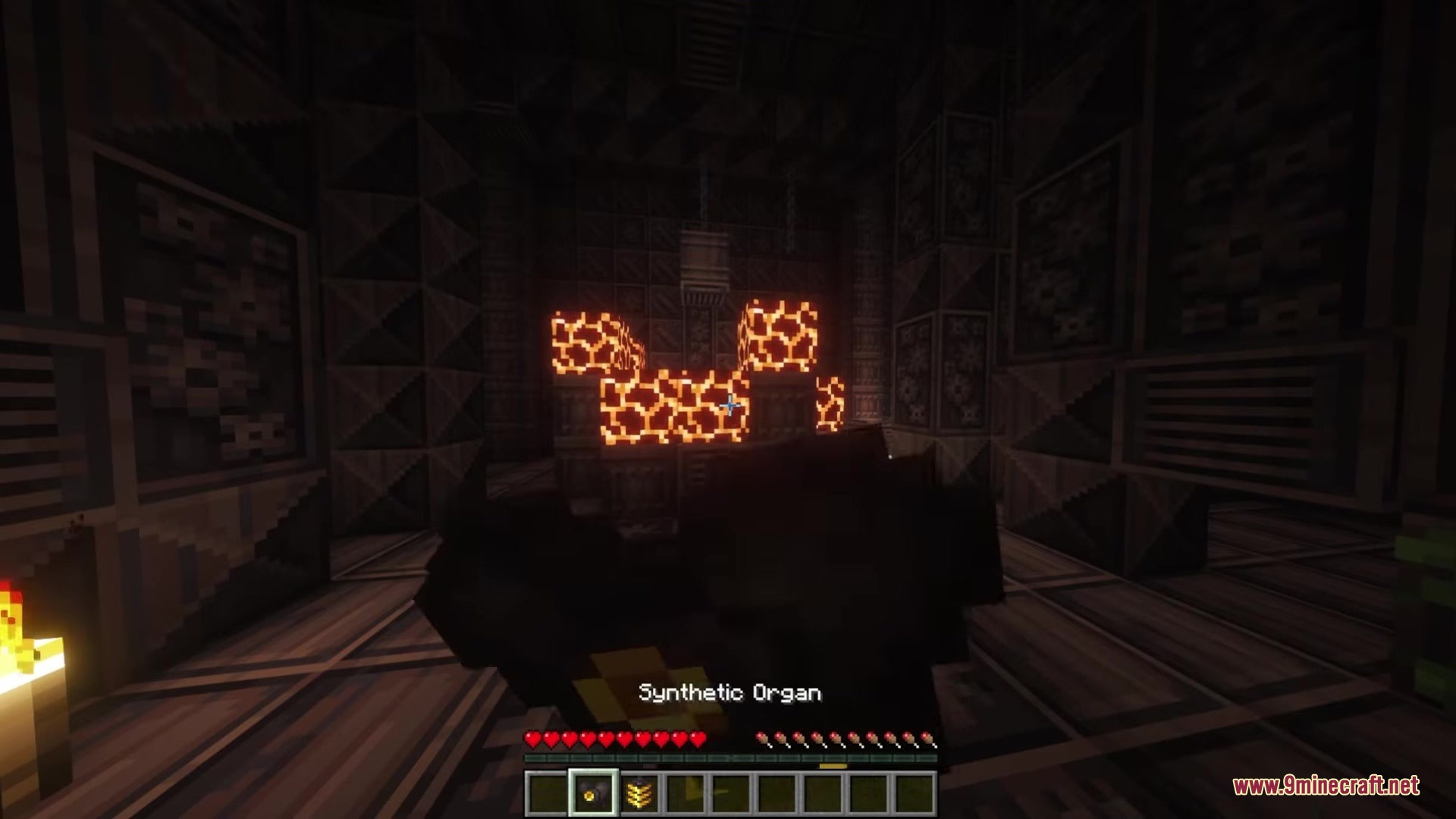 Player holding a synthetic organ item in the Kismet Mod tech ruins
