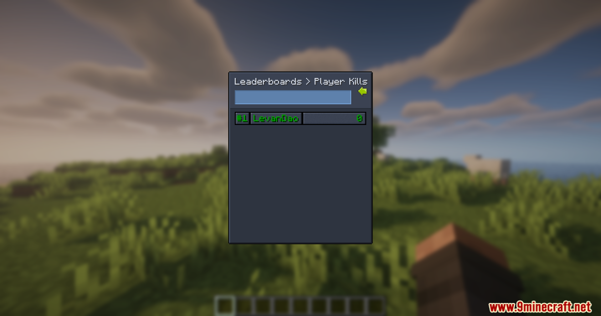 A player checks the player kills leaderboard within the Minecraft game menu