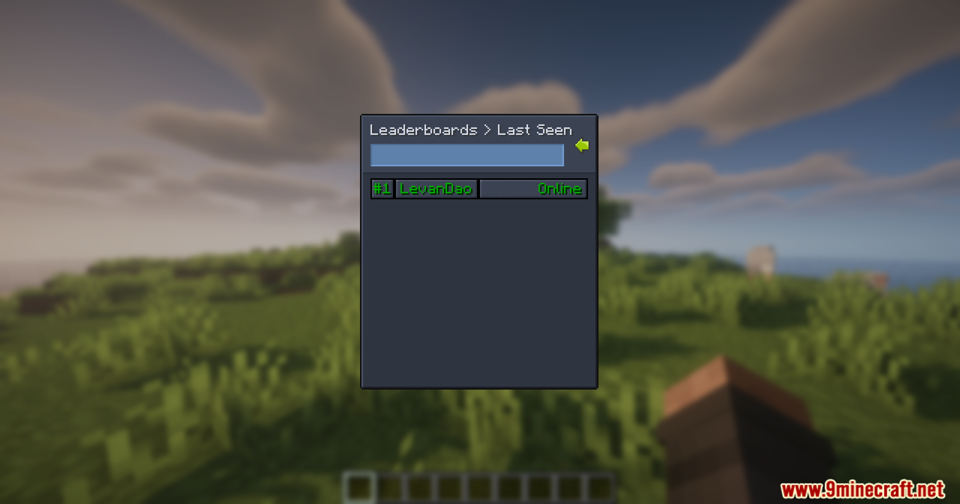 Leaderboard interface displaying the last seen status of players on a multiplayer server