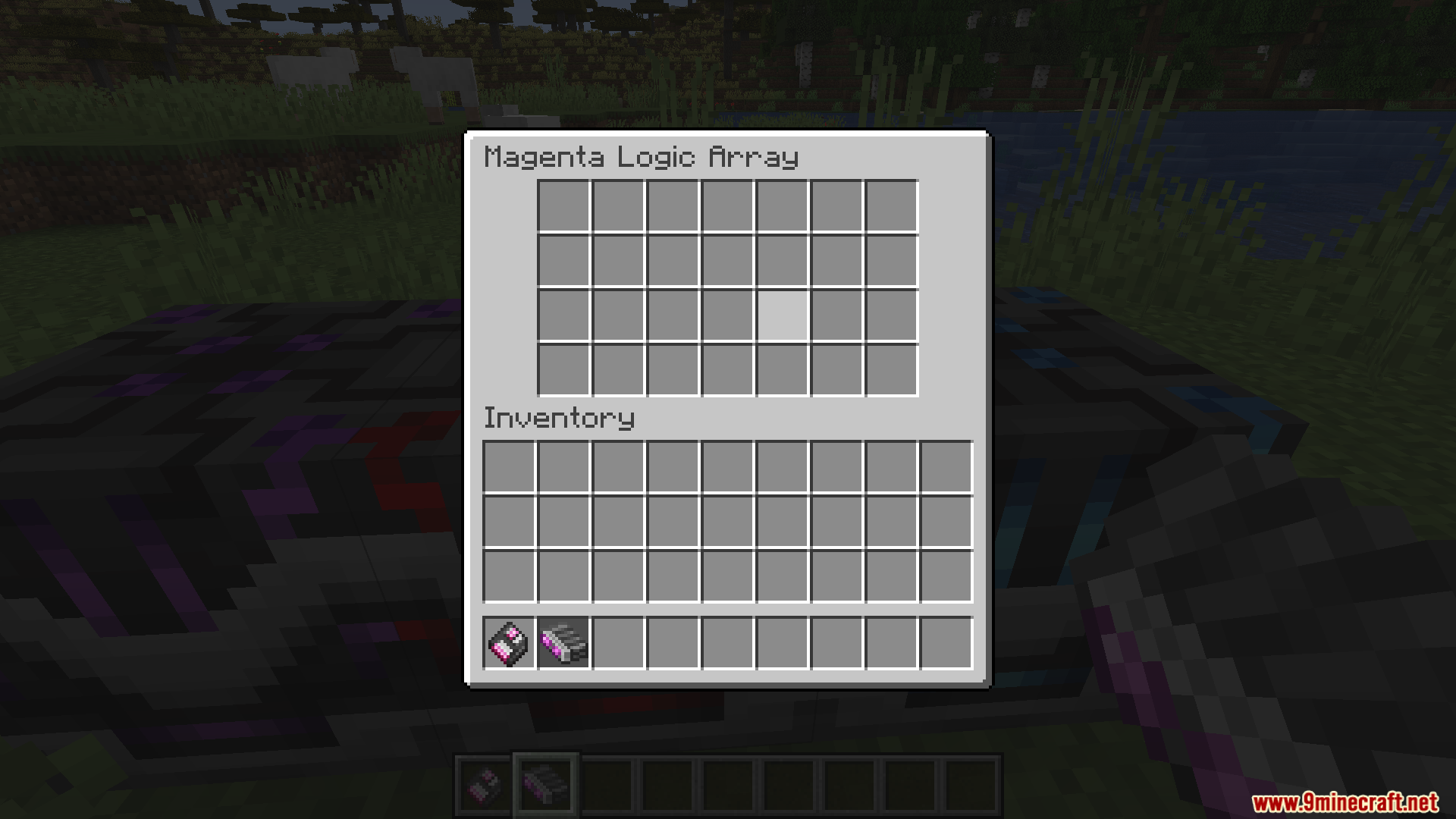 Little Big Redstone Mod Screenshot 11 Player accessing the Magenta Logic Array storage menu in a Minecraft world