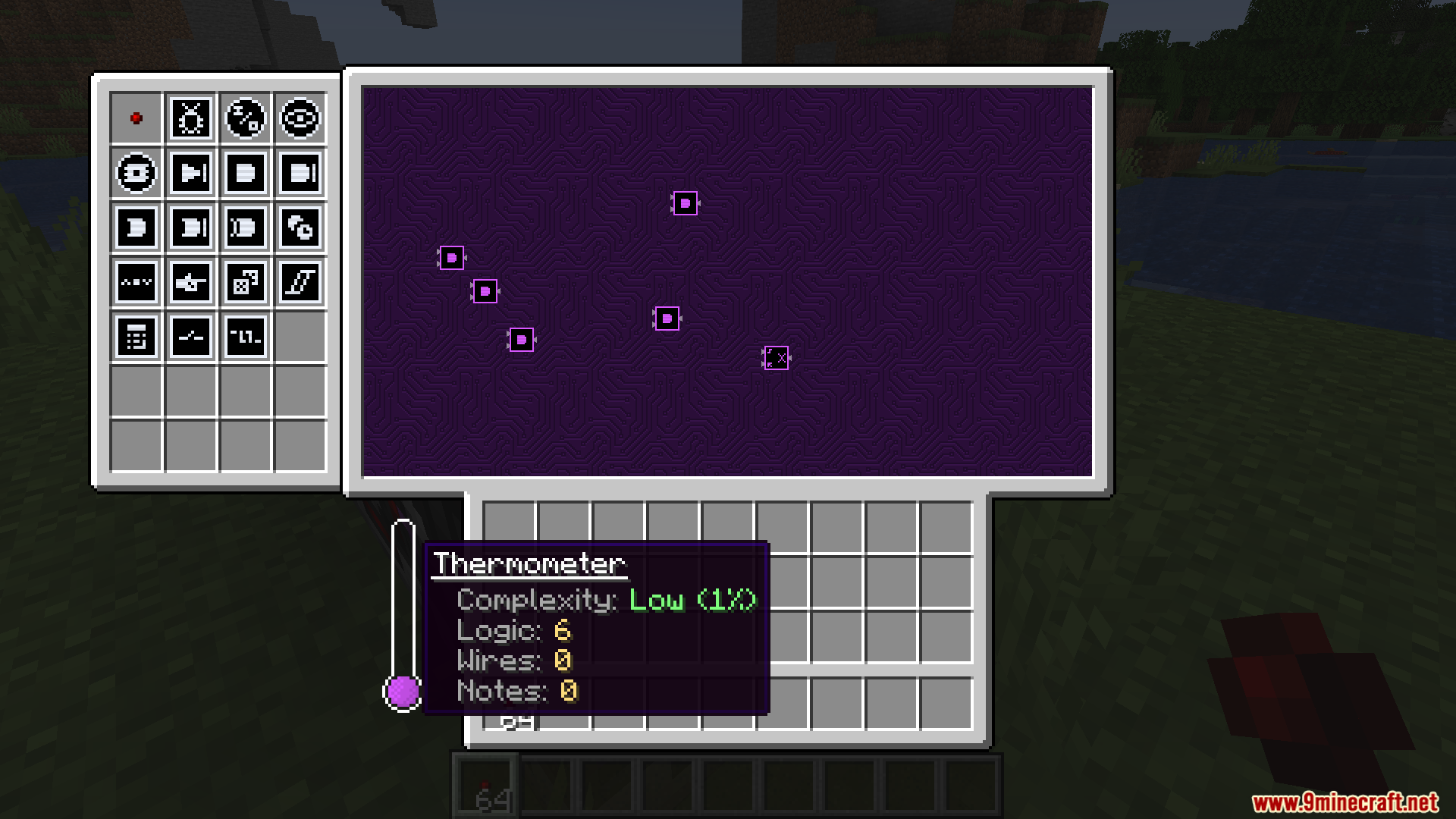 Little Big Redstone Mod Screenshot 14 Microchip interface for Little Big Redstone Mod showing logic components and statistics