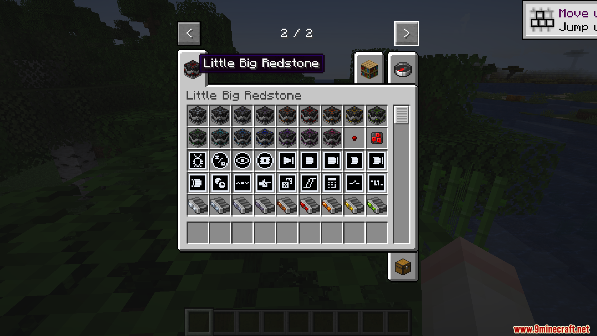 Little Big Redstone Mod Screenshot 2 A creative inventory tab filled with various redstone logic components and microchip blocks