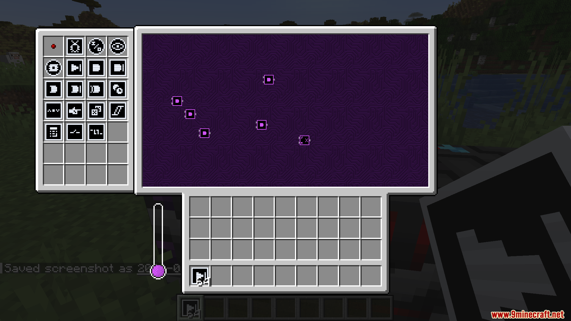 Little Big Redstone Mod Screenshot 5 A player uses the microchip menu to design complex redstone logic systems