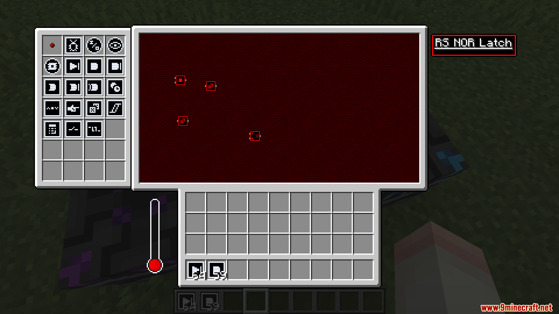 Little Big Redstone Mod Screenshot 6 Configuring an RS NOR Latch gate inside the red microchip interface screen
