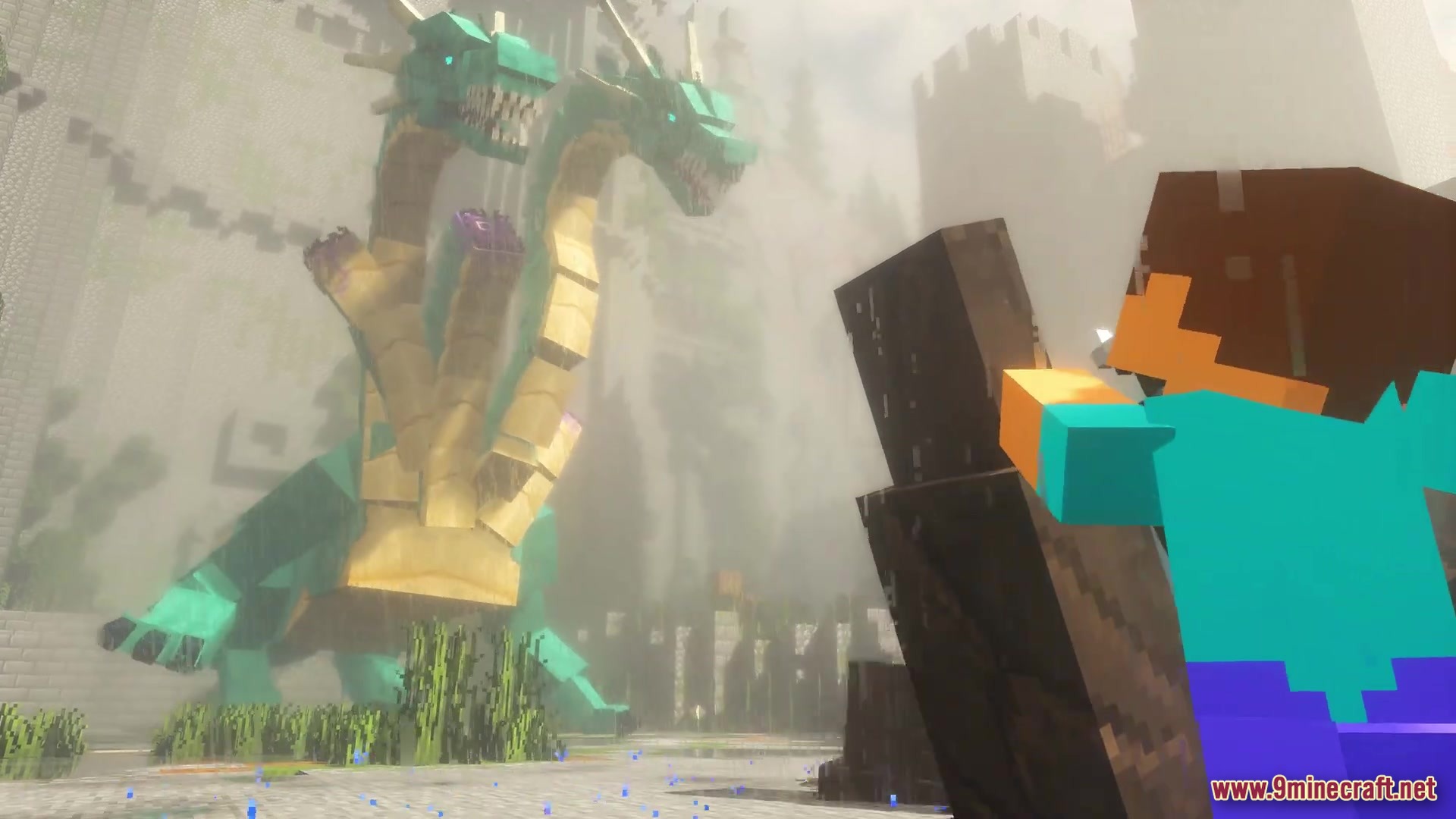 LittleRoomDev Hydra Model - player charging the Hydra with sword raised