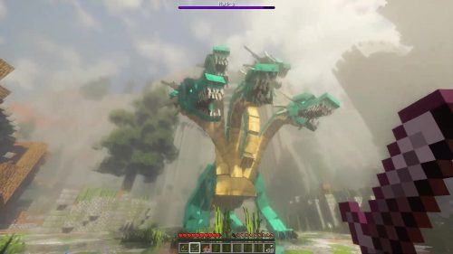 LittleRoomDev Hydra Model - three-headed Hydra raid boss in-world