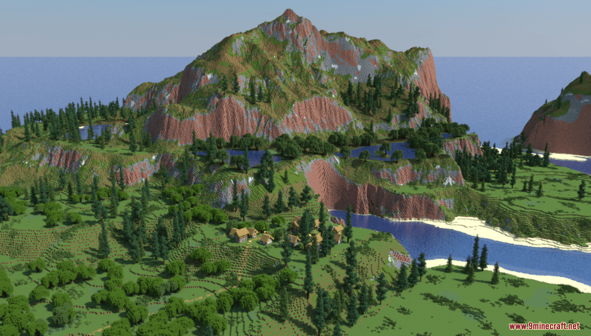 Los Penascos Archipelago Map Screenshot 3 Large mountain overlooking a small village in a lush green valley