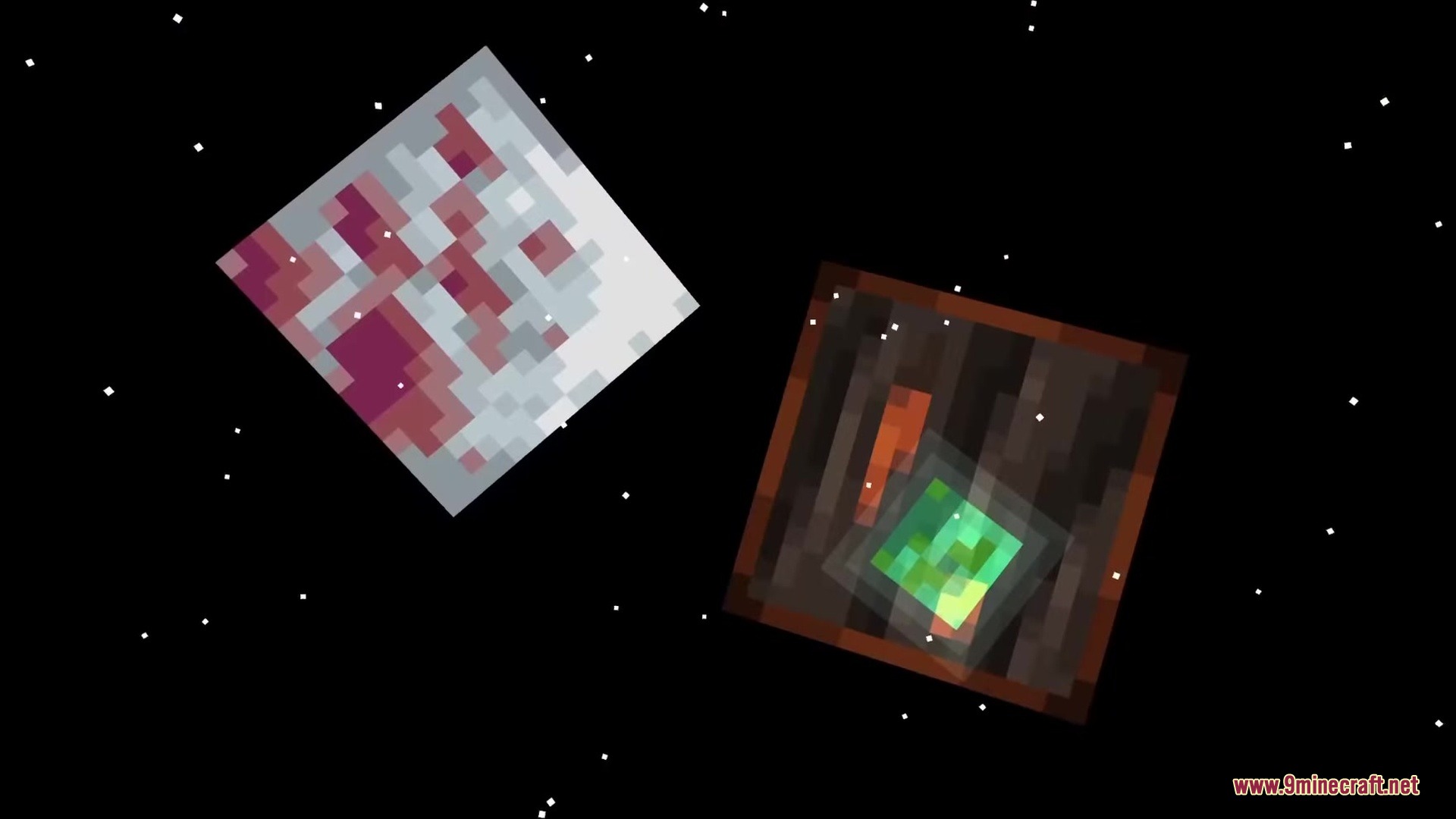 Lovecraft Beyond the Abyss Mod Screenshot 9 Two square pixelated planets floating in the dark starry void of space