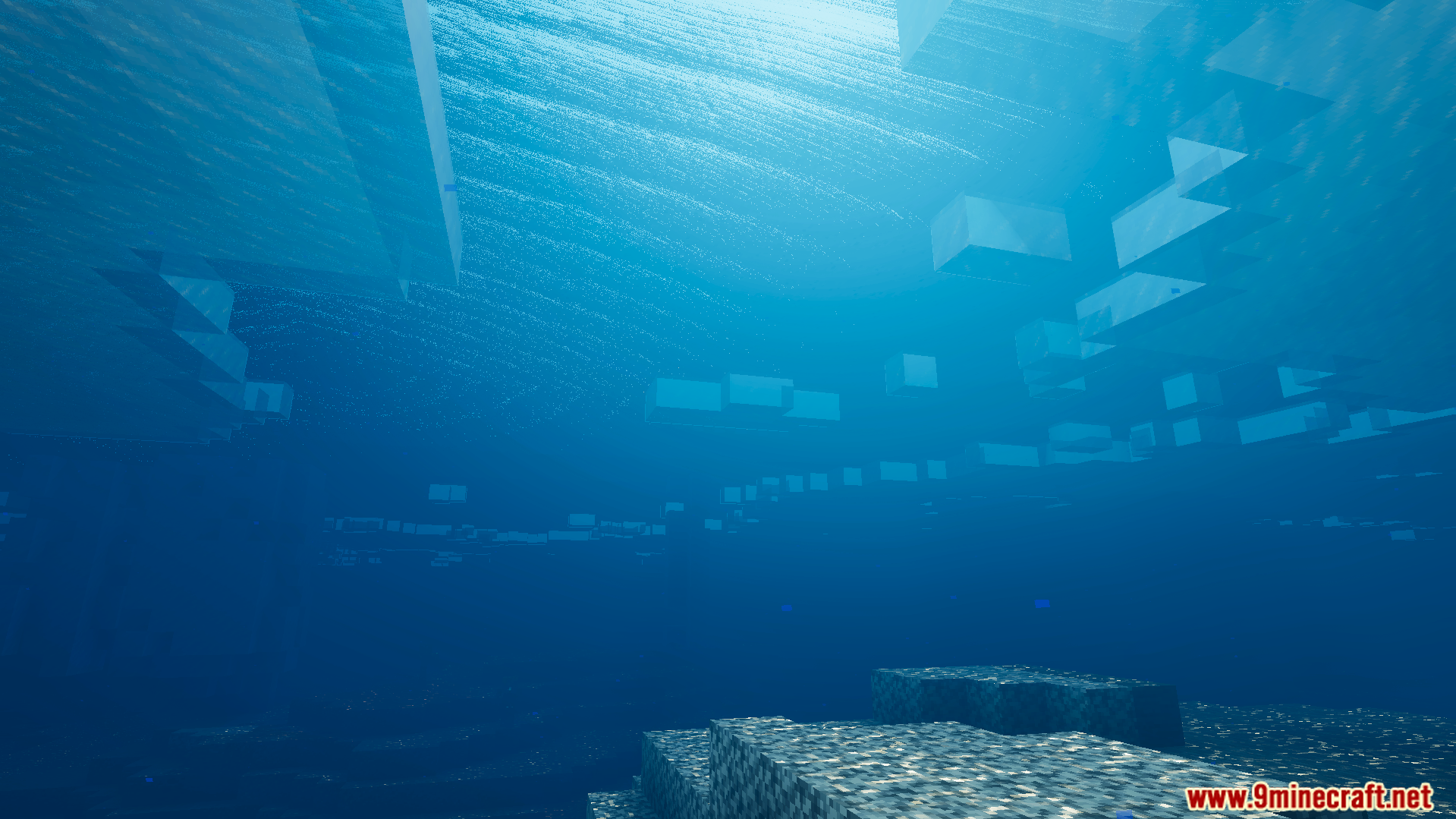 Lumina Visual Shader Screenshot 4 Clear blue ocean water with realistic lighting effects seen from an underwater perspective