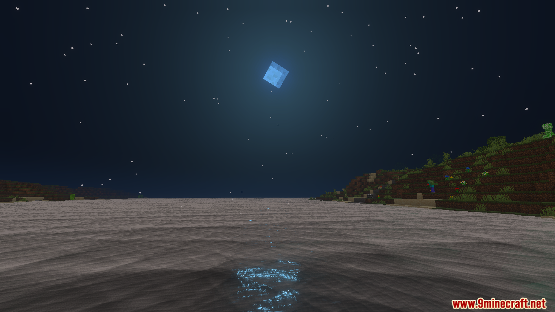 Luvid Visual Refined Texture Pack features realistic moon lighting and clear water at night