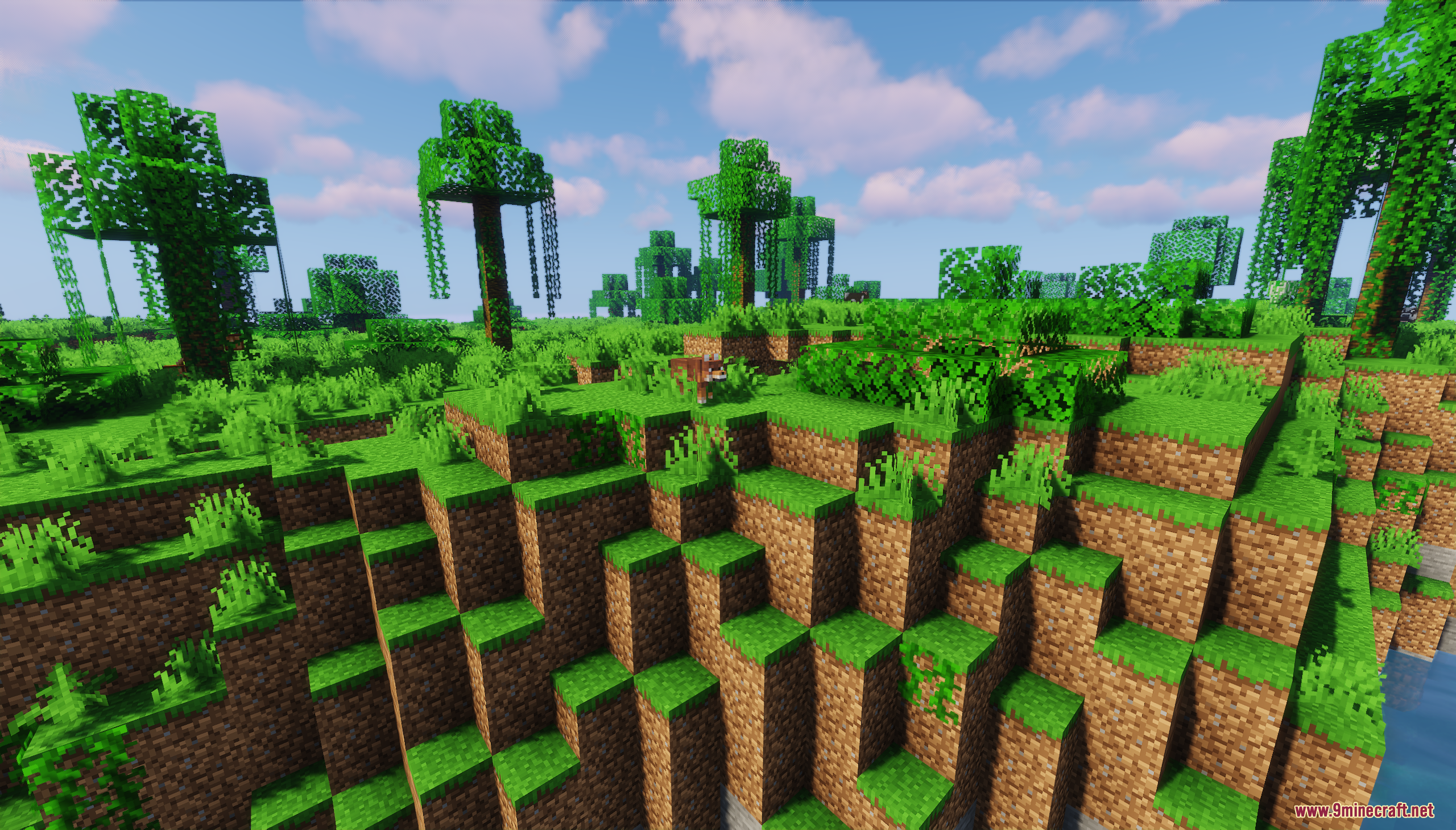 Luz Island Map Screenshot 7 Vibrant jungle landscape with tall trees and vines overlooking the ocean