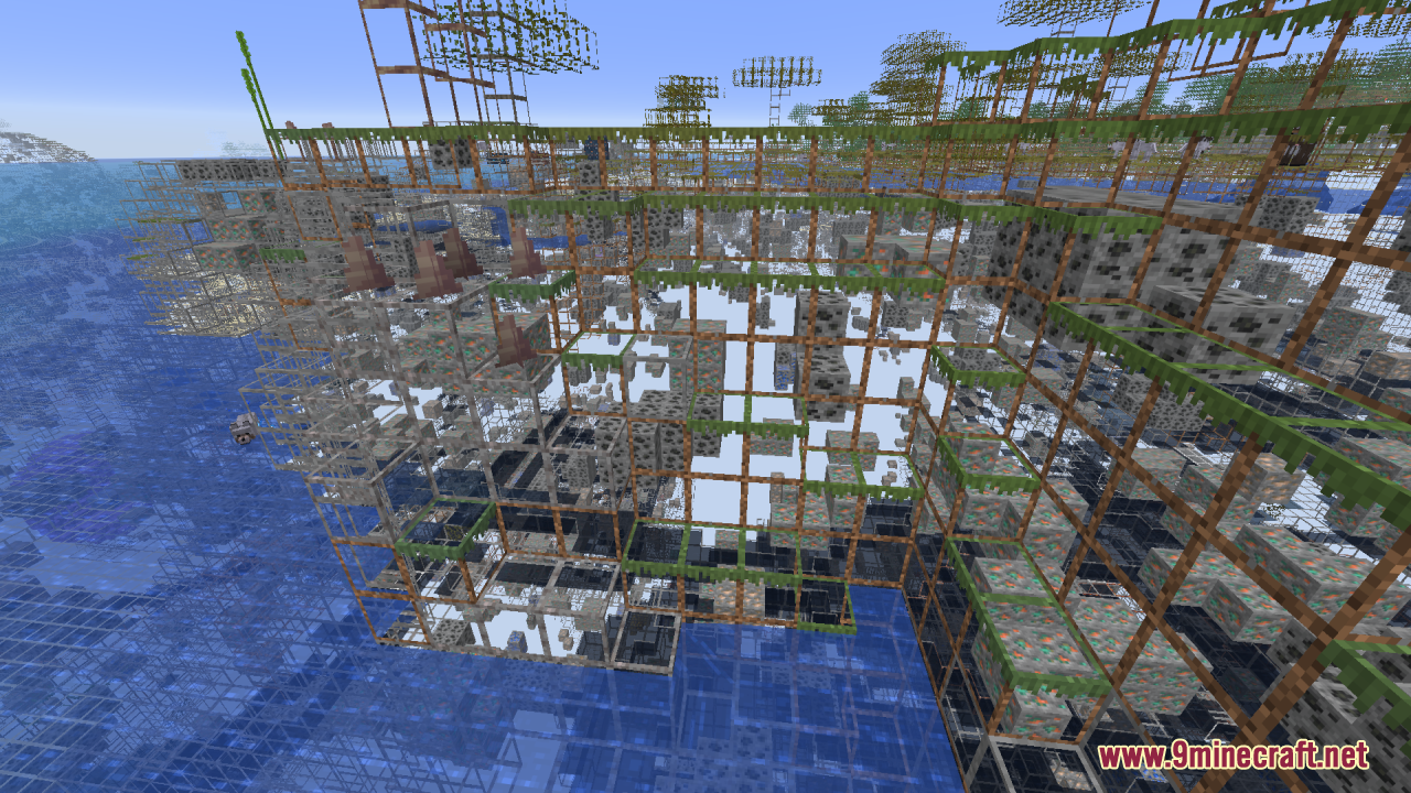 Mahi's X-Ray Resource Pack Screenshot 3 Mahi Xray Resource Pack turns solid blocks into thin wireframe outlines