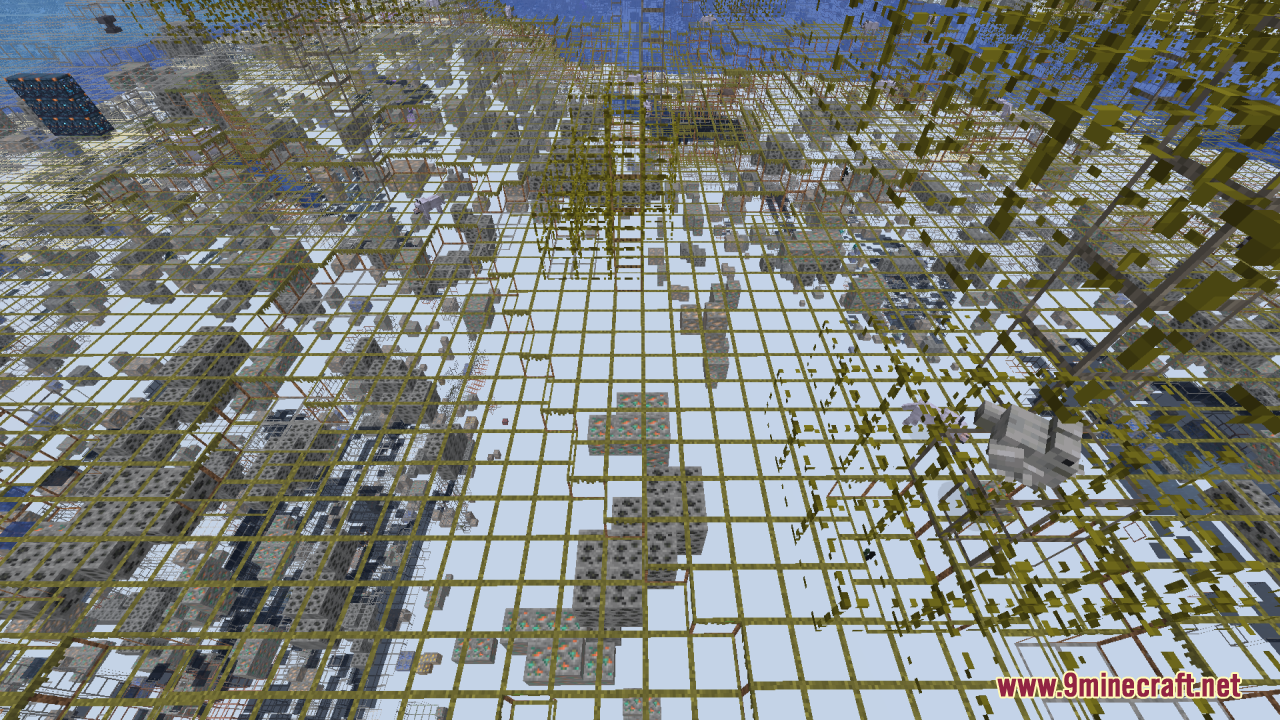 Mahi's X-Ray Resource Pack Screenshot 5 Mahi X Ray Resource Pack turns solid blocks into thin yellow wireframe outlines