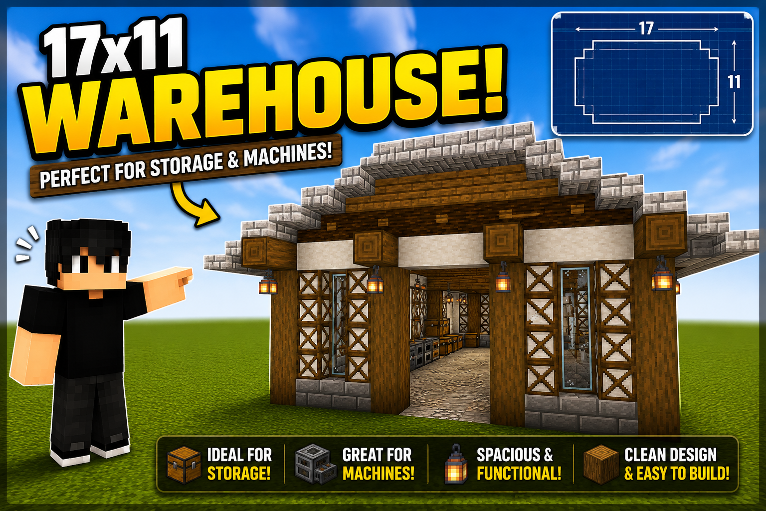 Medium Workshop Warehouse 17x11 Schematic Thumbnail