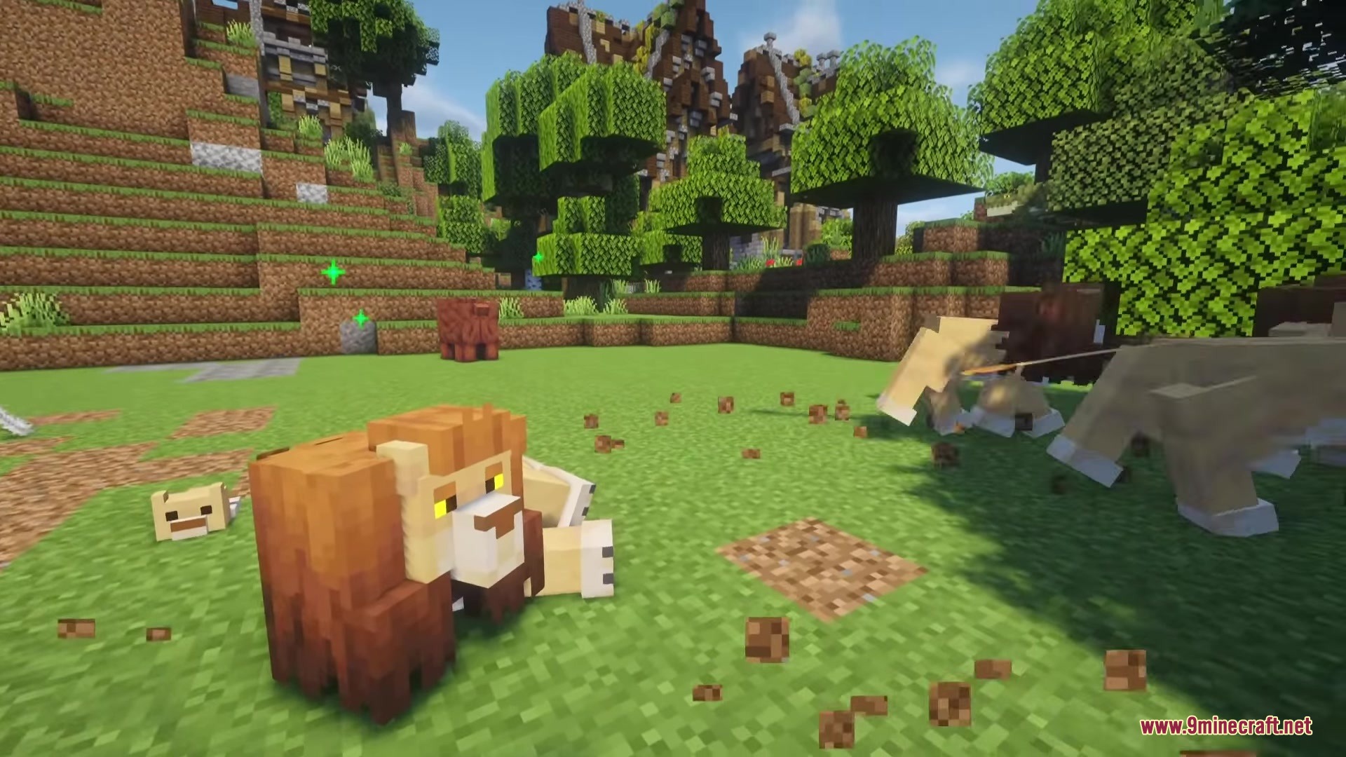 Mod Primal Mod Screenshot 6 A male lion sitting on the grass while others roam around