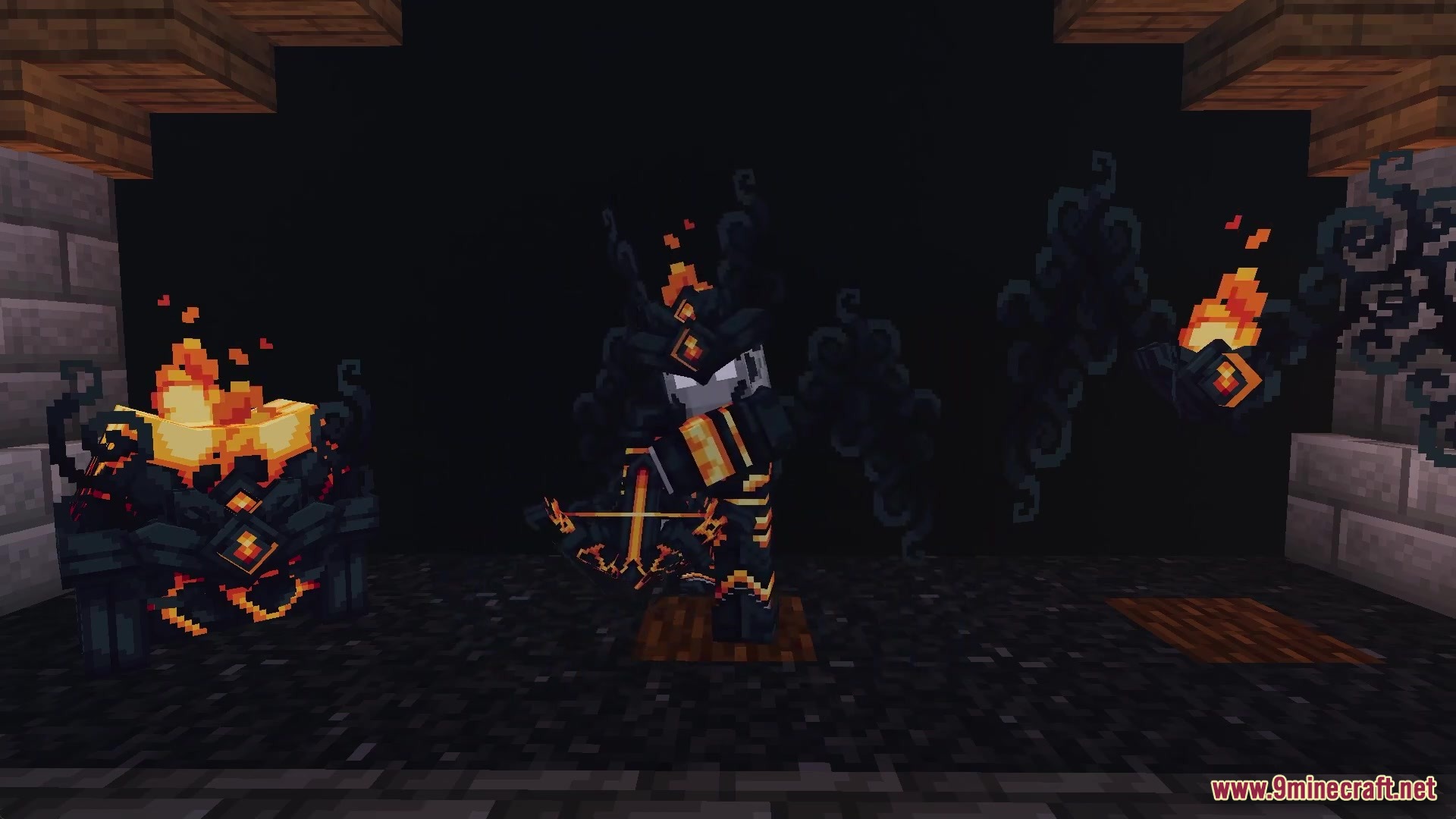 Molten Magma Animated Weapon Set Model - dynamic molten bow draw pose