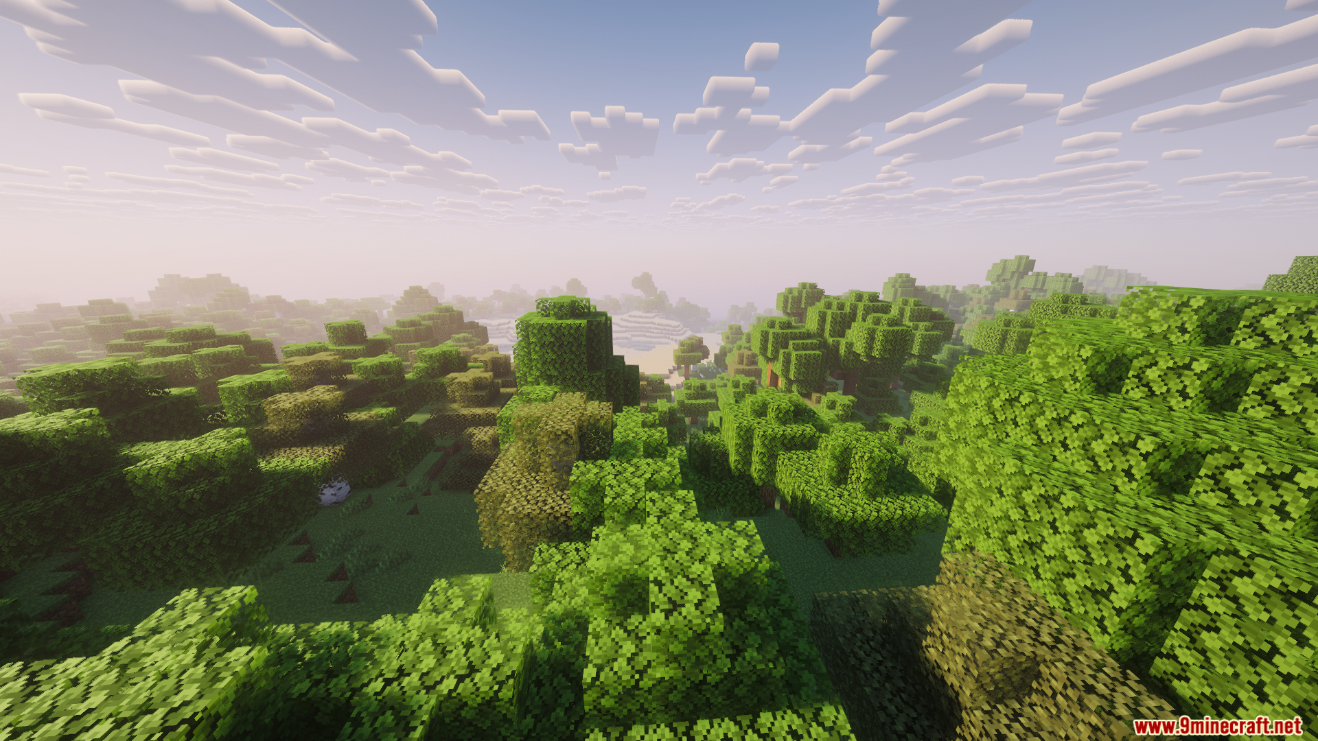 Monocle Mod Screenshot 11 Lush green trees in a dense forest with realistic shader lighting