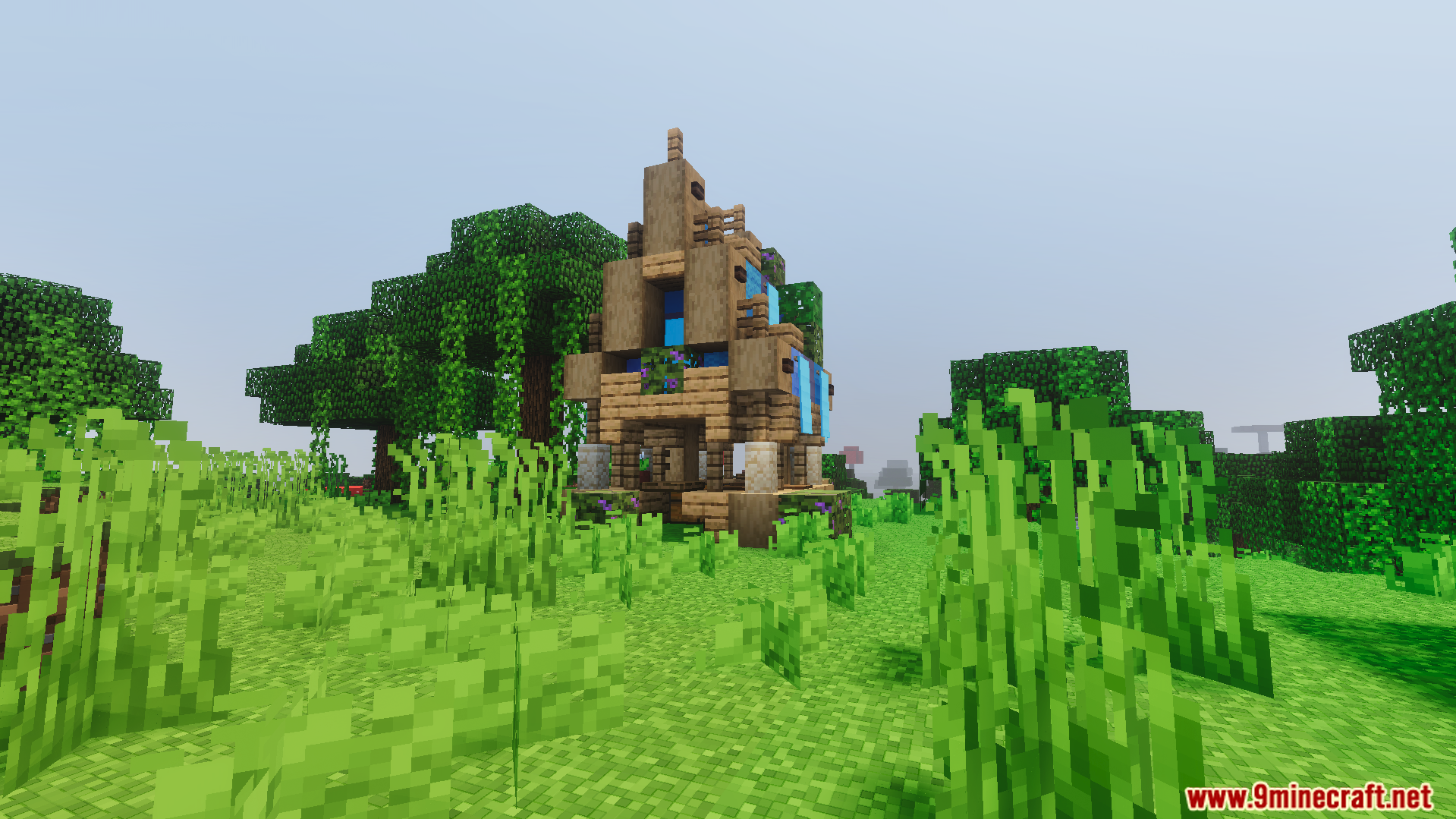 Moogs Voyager Structures Addon Screenshot 7 Moogs Voyager Structures Addon adds unique wooden buildings to the jungle biome