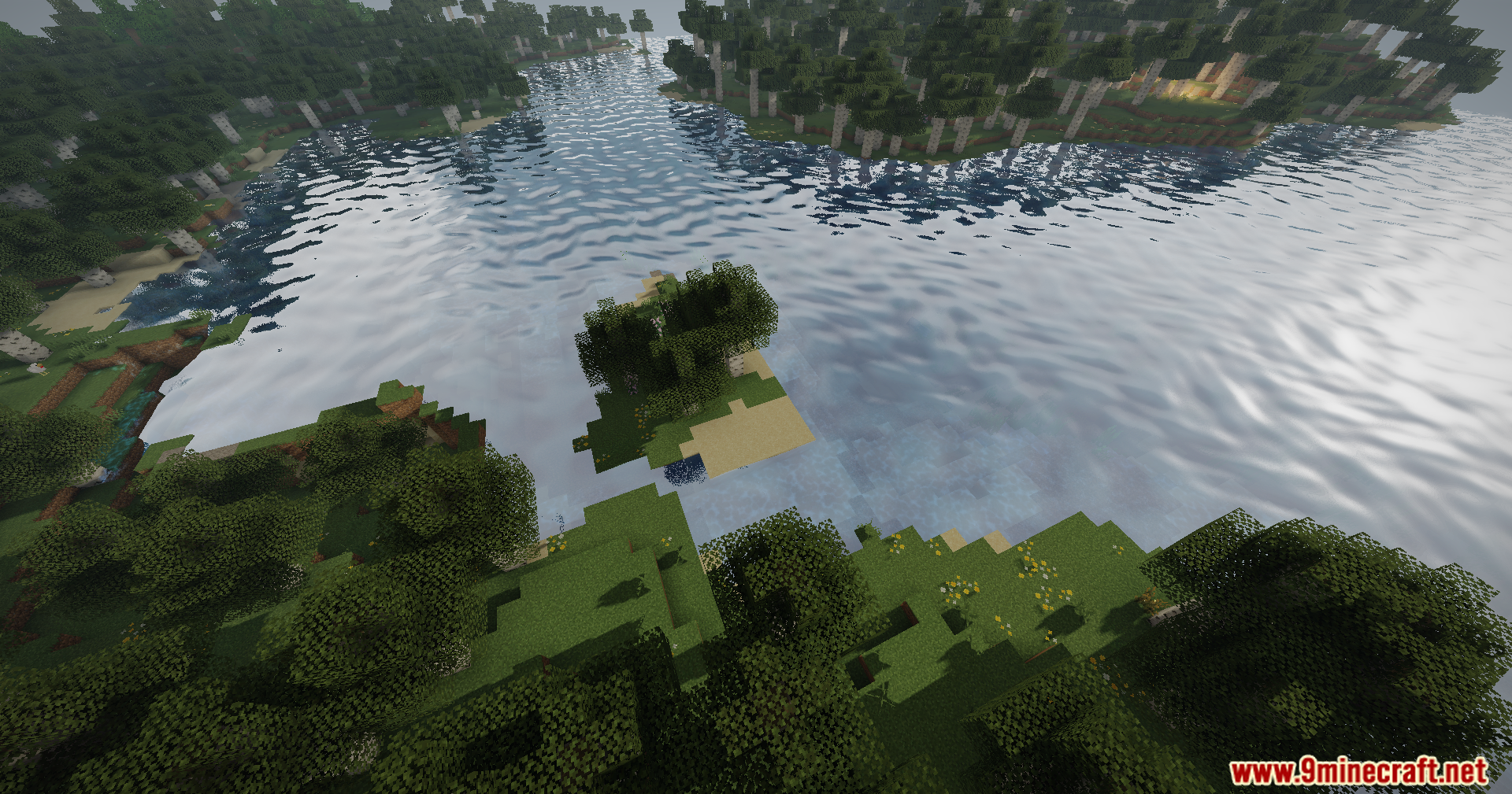 Moon Shaders adds realistic water reflections to a river in a forest