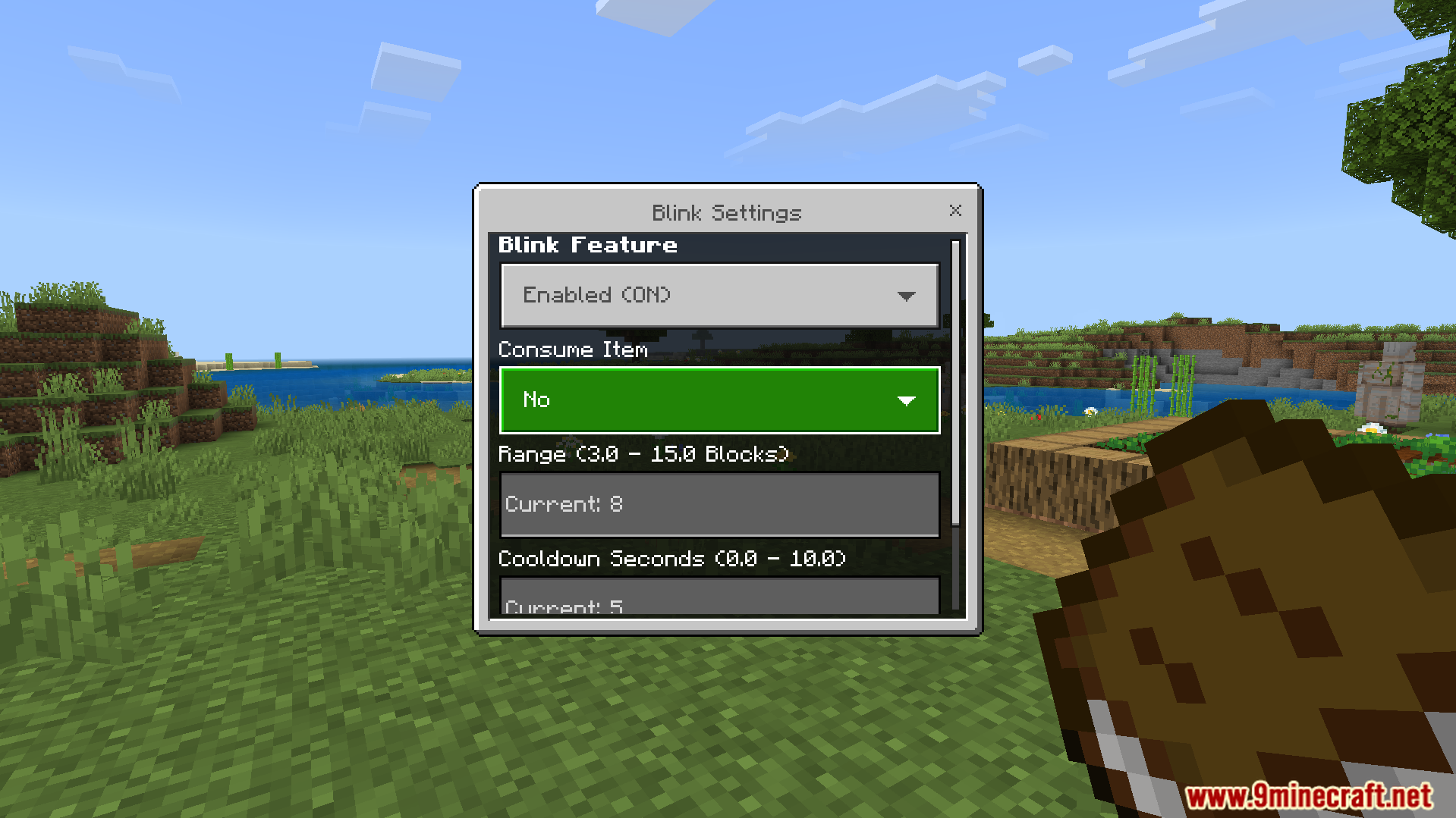 More Actions Addon Screenshot 3 Custom settings menu for the Blink feature in More Actions Addon