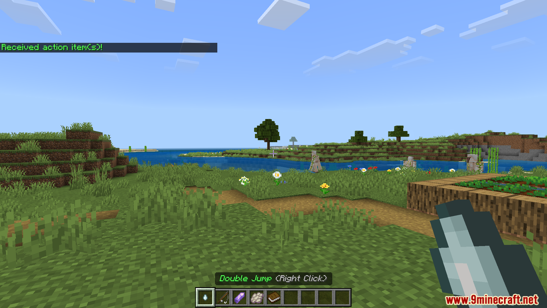 More Actions Addon Screenshot 4 Player holding a ghast tear item used for performing a double jump