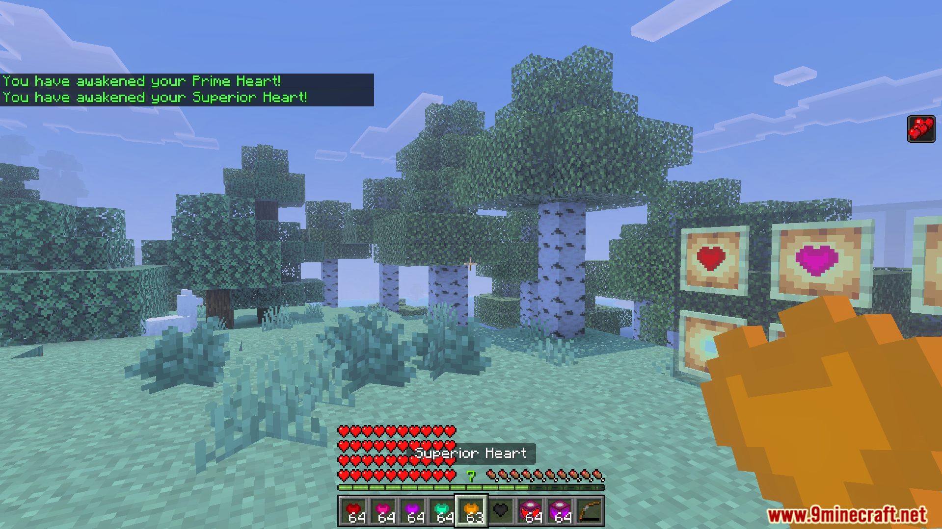 More Health Addon Screenshot 9 More Health Addon showing multiple rows of hearts and colored heart items