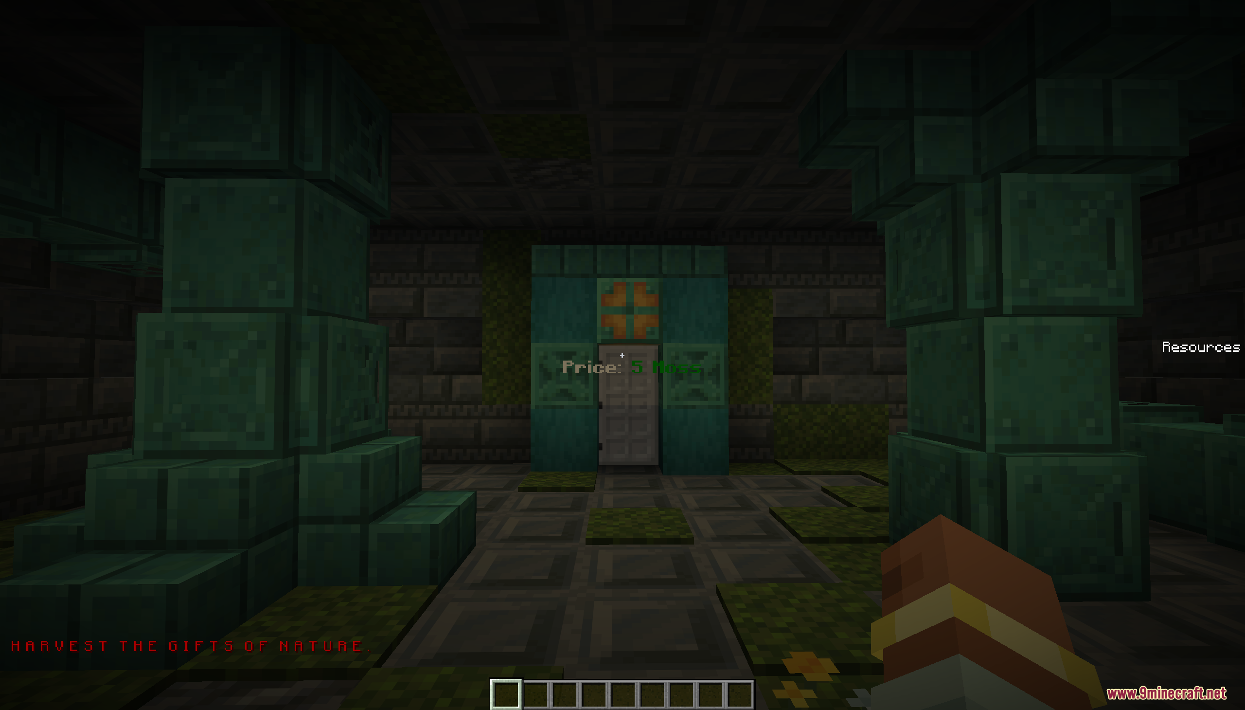 Mossholder Map Screenshot 1 A dark chamber with copper pillars and a door requiring five moss