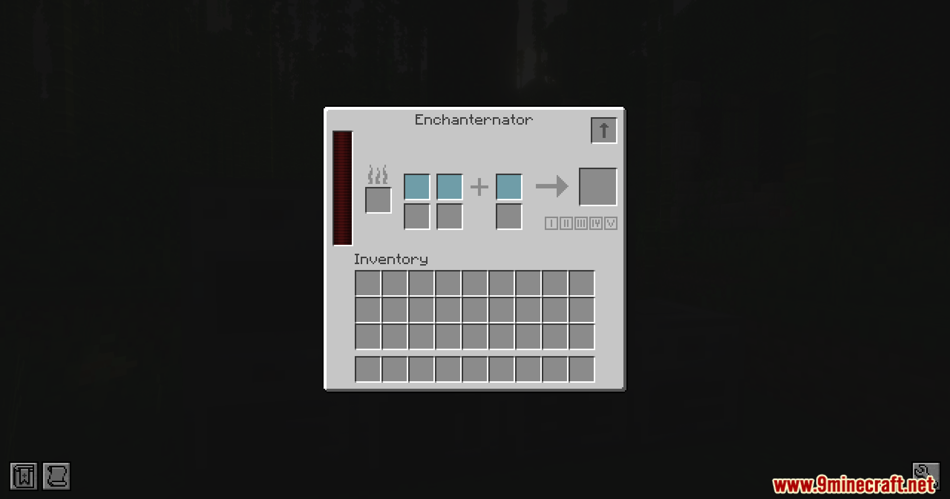 Mystical Automation Mod Screenshot 5 The Enchanternator interface shows slots for items and an energy storage bar