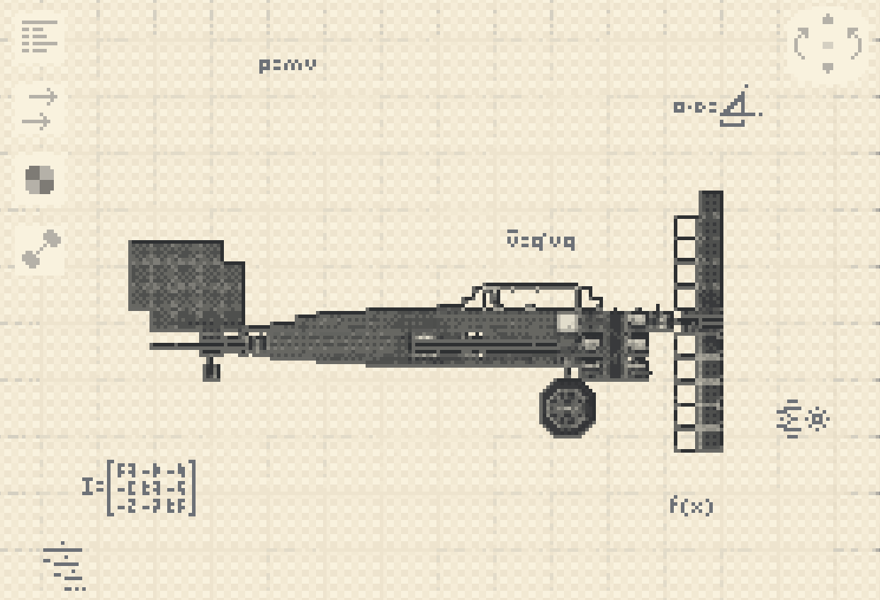 NP 47 Schematic Screenshots 1 A technical blueprint showing the side profile of a custom propeller plane