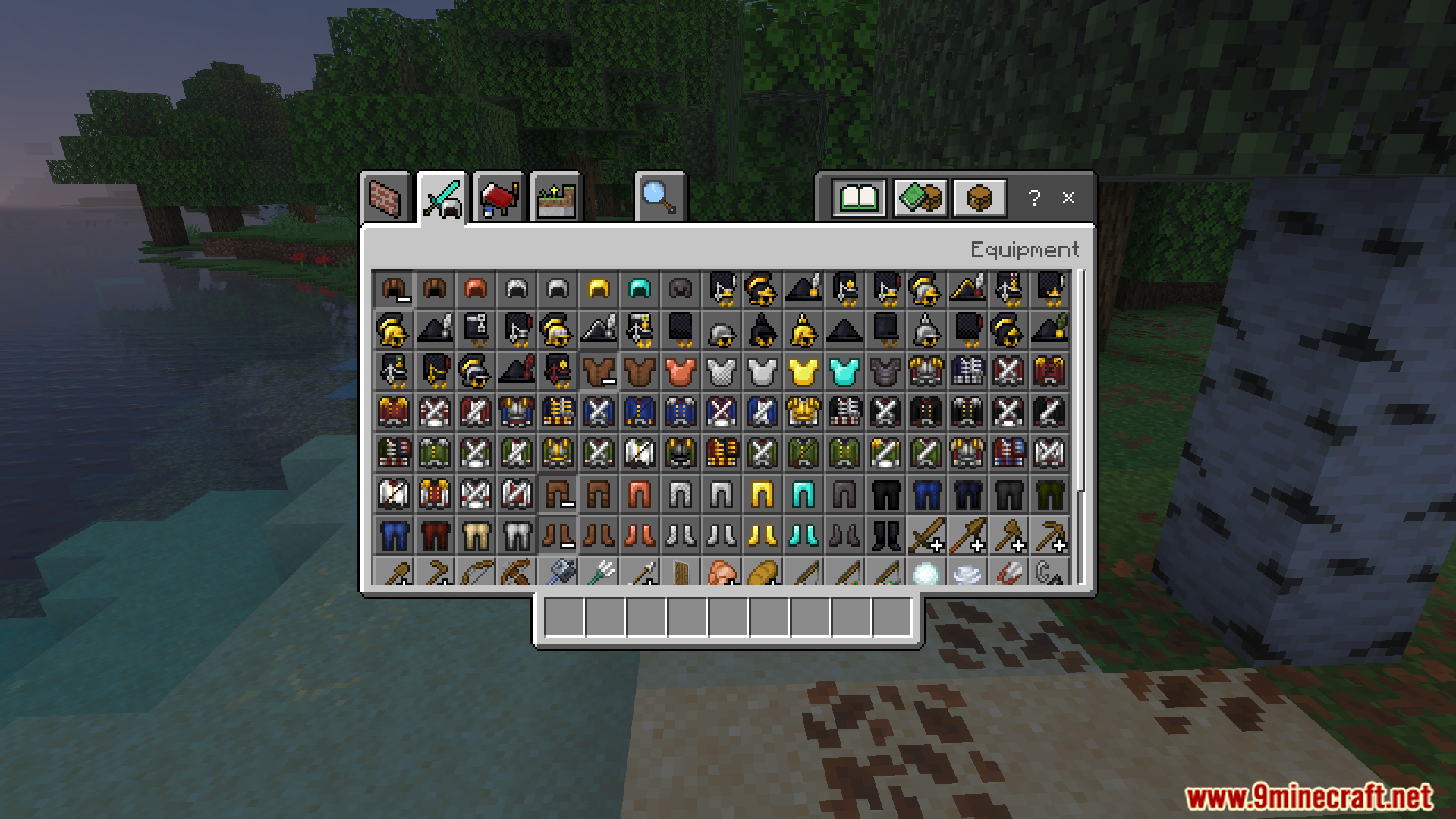 Creative inventory showing various military uniforms from the Napoleonic Addon