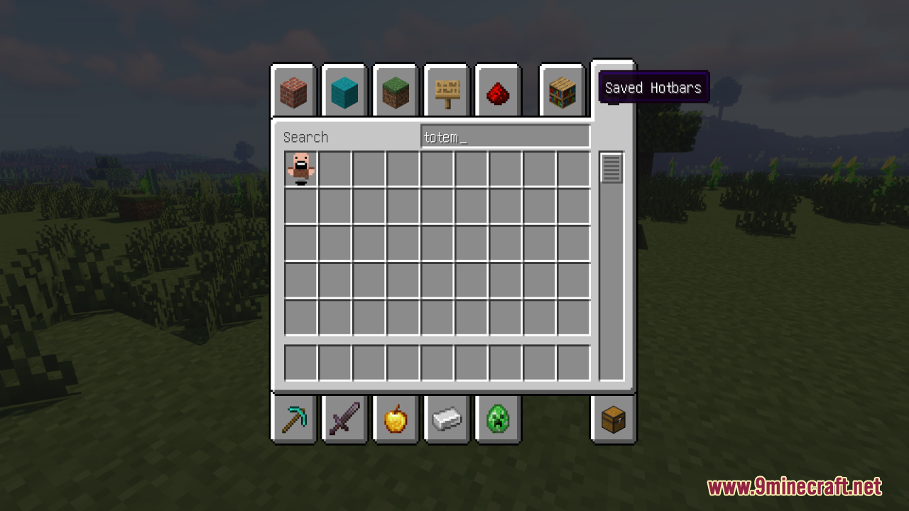 Notch Totem of Undying Resource Pack Screenshot 3 Searching for the Notch Totem of Undying in the creative inventory menu